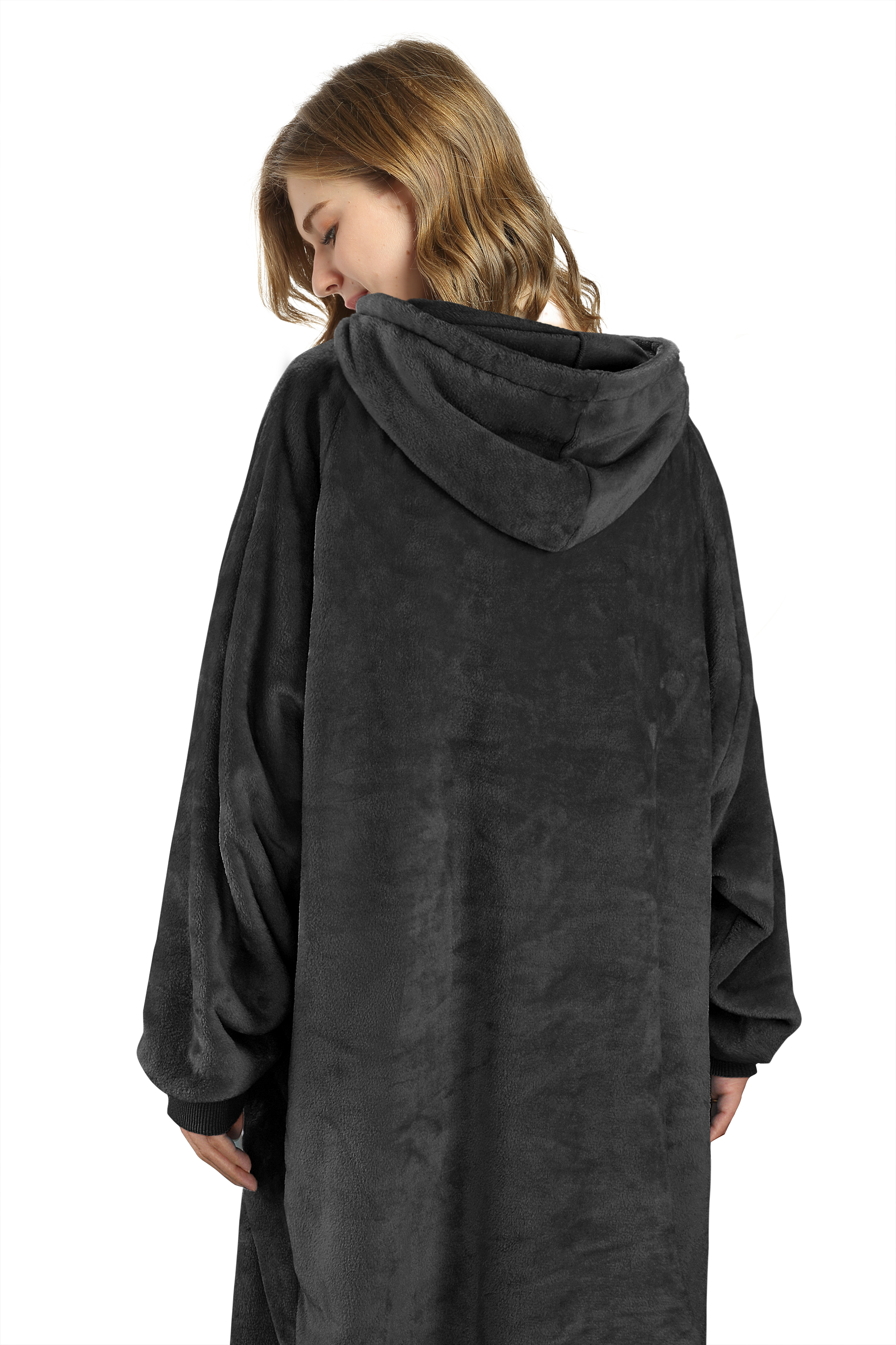 Womens Long Sleeve Hooded Hoodie Sweatshirt Winter Warm Pullover Tops Mini Dress - Picture 24 of 77