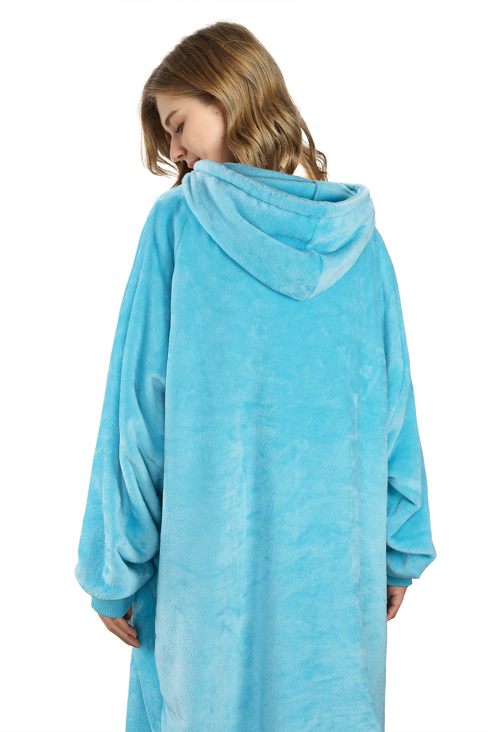 Womens Long Sleeve Hooded Hoodie Sweatshirt Winter Warm Pullover Tops Mini Dress - Picture 34 of 77