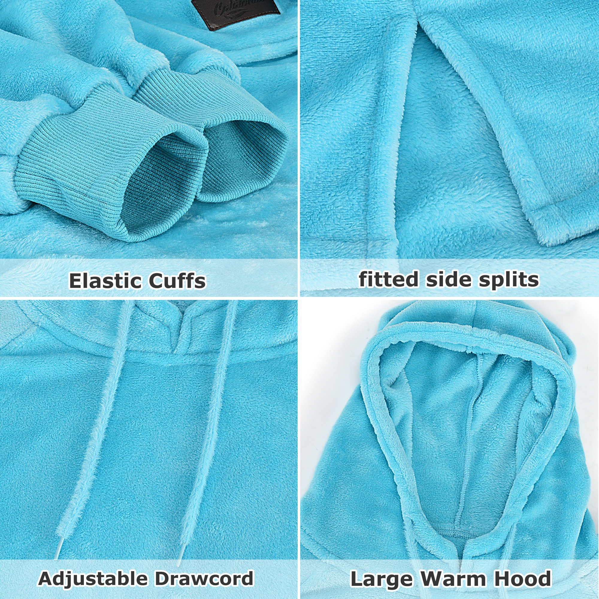 Womens Long Sleeve Hooded Hoodie Sweatshirt Winter Warm Pullover Tops Mini Dress - Picture 37 of 77