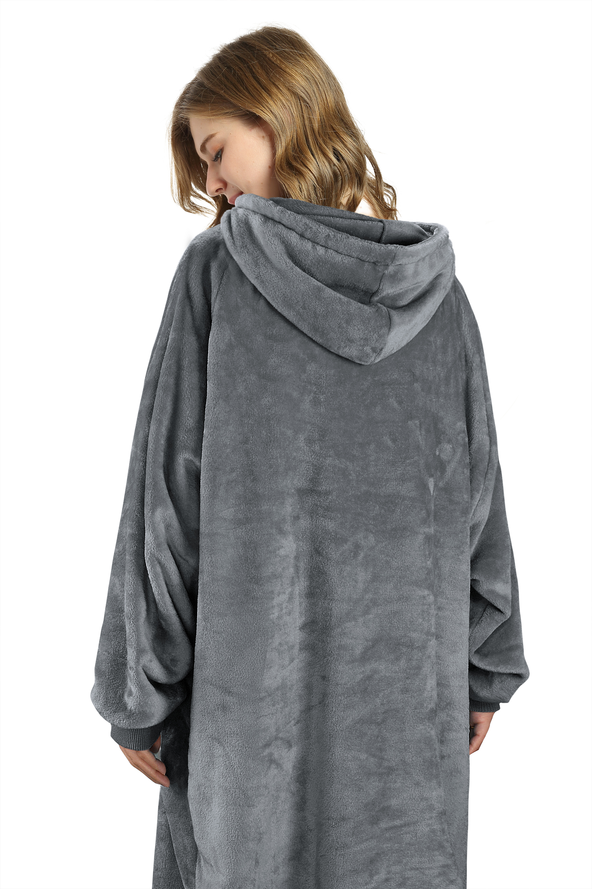 Womens Long Sleeve Hooded Hoodie Sweatshirt Winter Warm Pullover Tops Mini Dress - Picture 43 of 77
