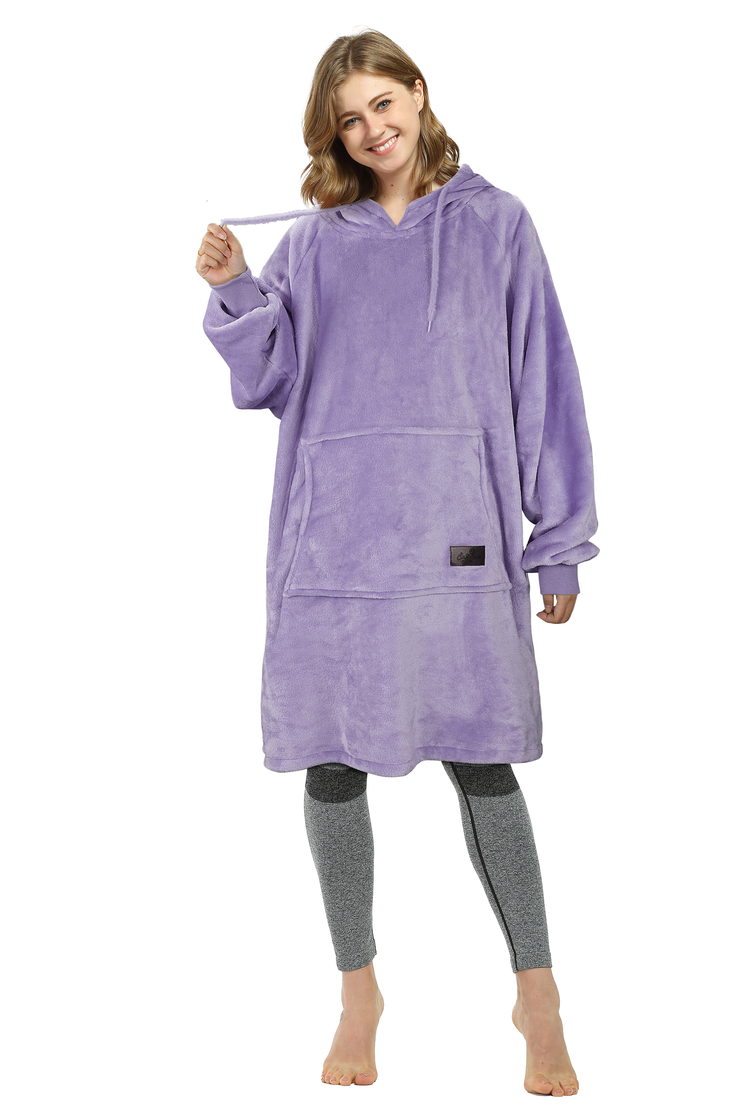 Womens Long Sleeve Hooded Hoodie Sweatshirt Winter Warm Pullover Tops Mini Dress - Picture 70 of 77
