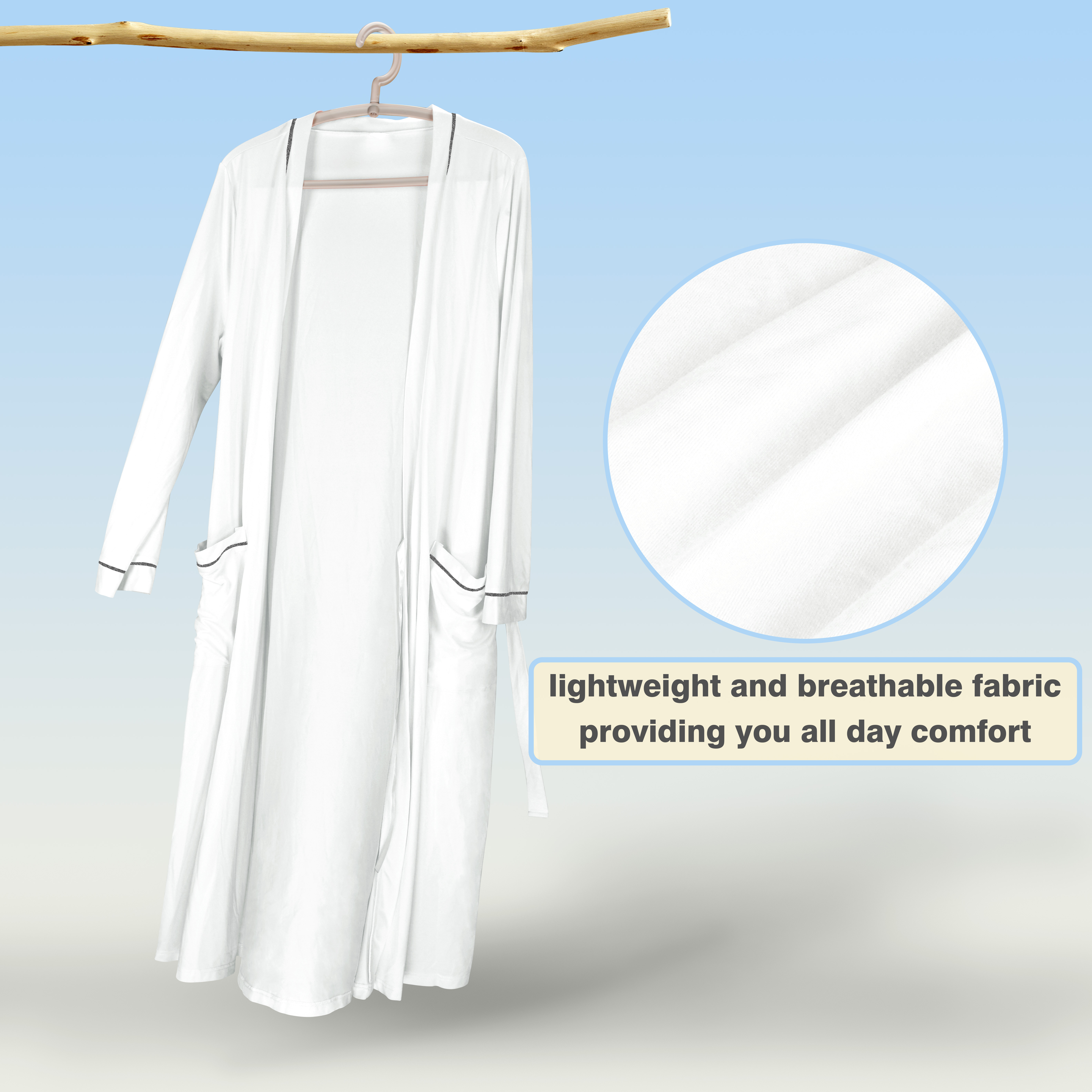 Catalonia Lightweight Ladies Bathrobe Long Summer Robe w/ Pockets for Women S-XL - Picture 46 of 50