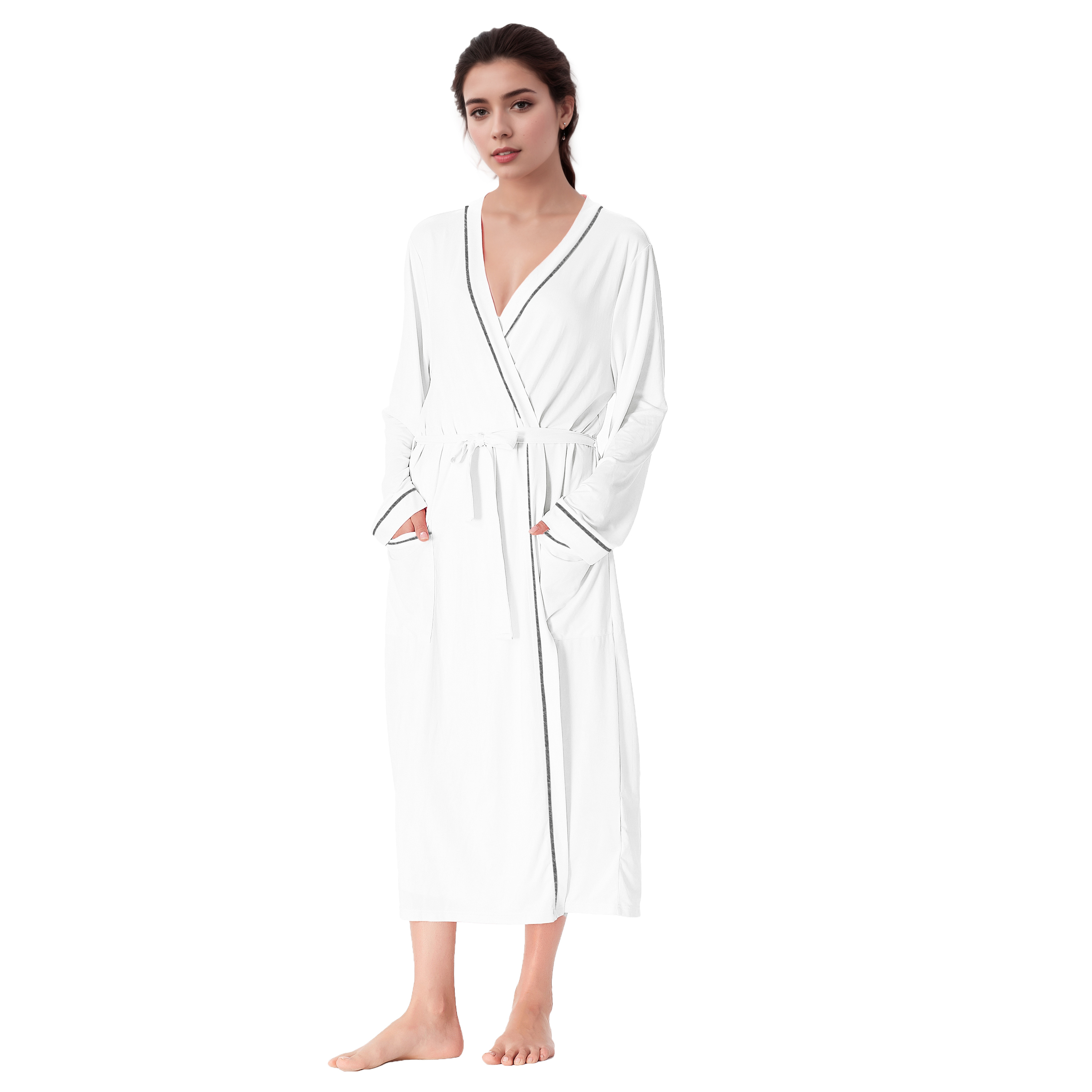 Catalonia Lightweight Ladies Bathrobe Long Summer Robe w/ Pockets for Women S-XL - Picture 44 of 50