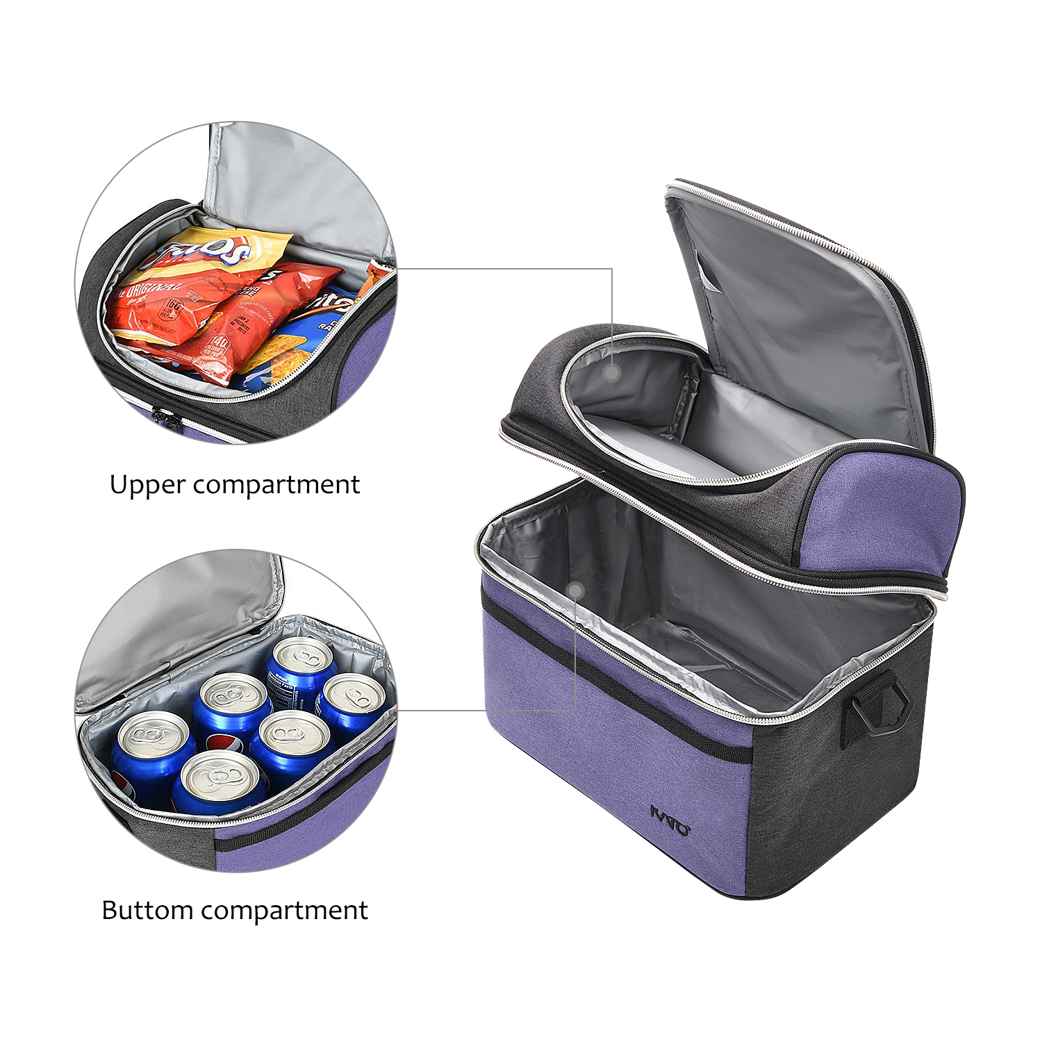 Insulated Lunch Bag Box for Women Men Thermos Cooler Hot Cold Adult Tote Food