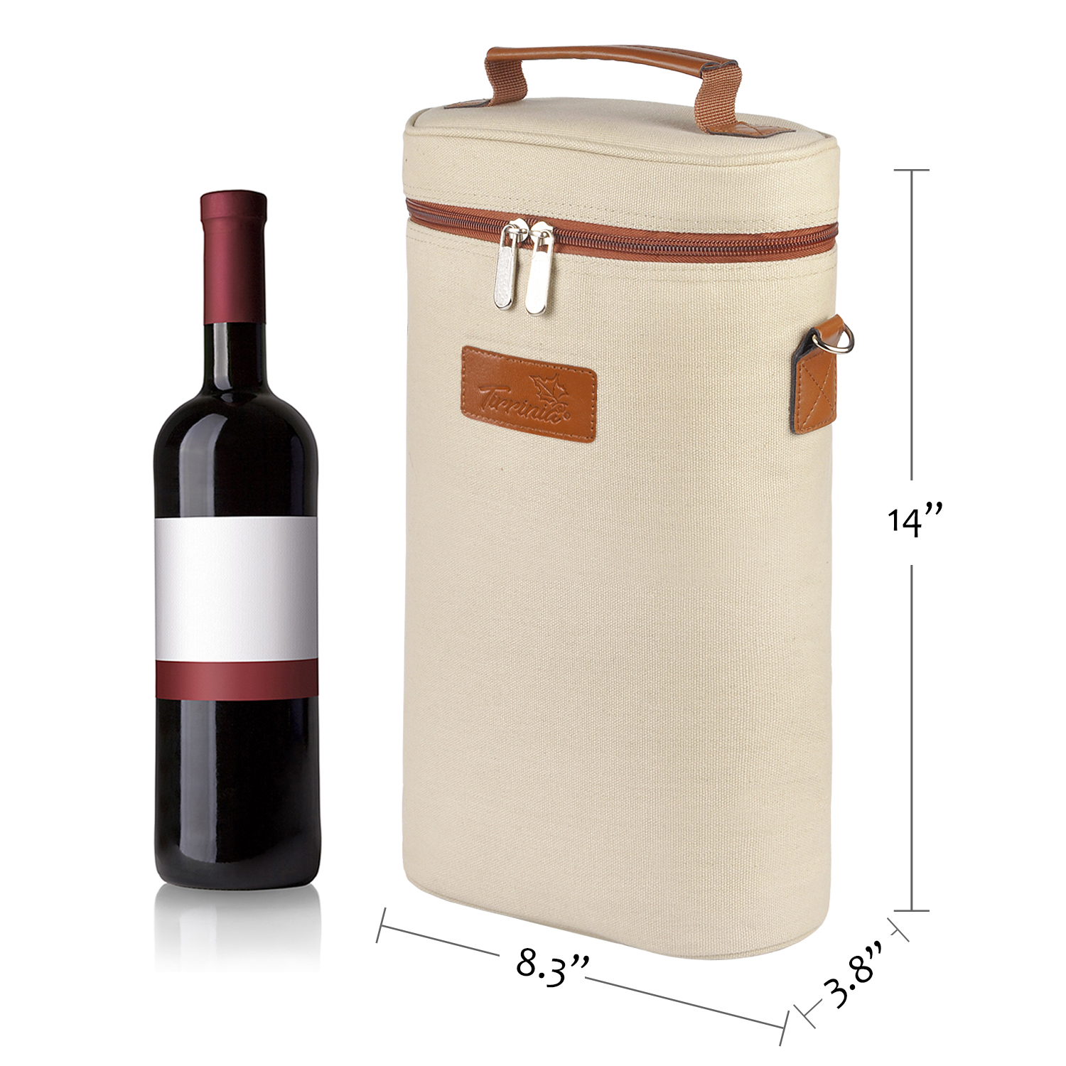Wine Carrier Bag Insulated 2 Bottle Cooler Protection Carrying Tote Travel - Picture 13 of 79