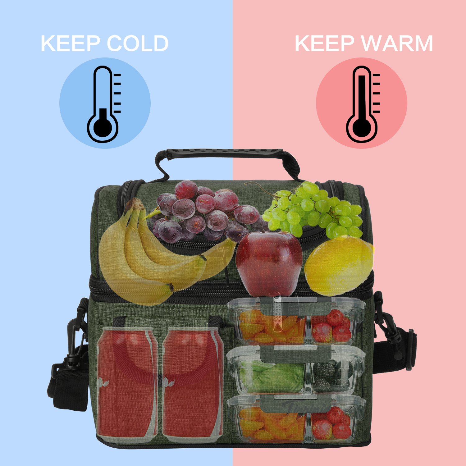Bolsos aislados bolsa de almuerzo refrigerador grande bento bolsa caja de almuerzo para hombres mujeres adultos - Imagen 97 de 132