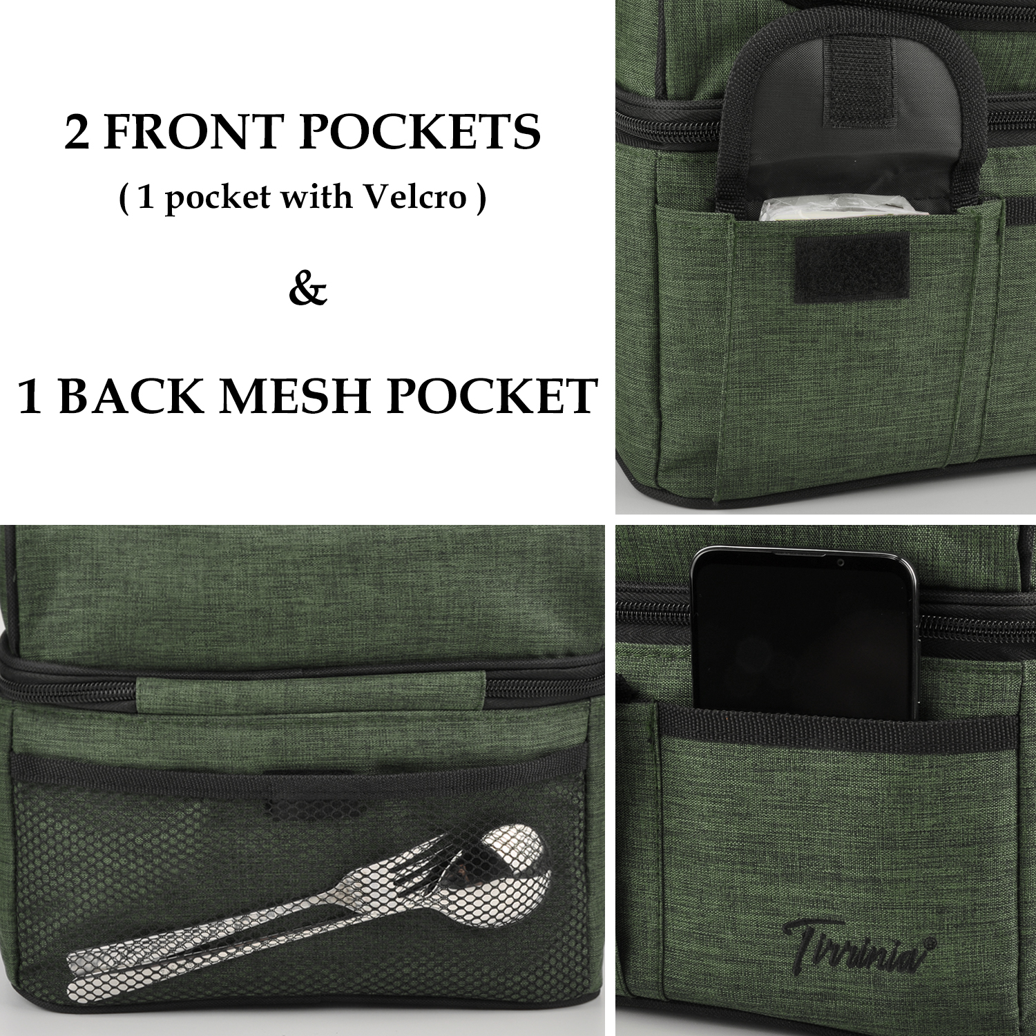 Bolsos aislados bolsa de almuerzo refrigerador grande bento bolsa caja de almuerzo para hombres mujeres adultos - Imagen 100 de 132