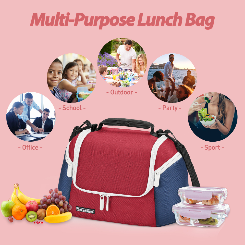 Insulated Lunch Bag for Men Women Reusable Lunch Box fo Work School Picnic Beach