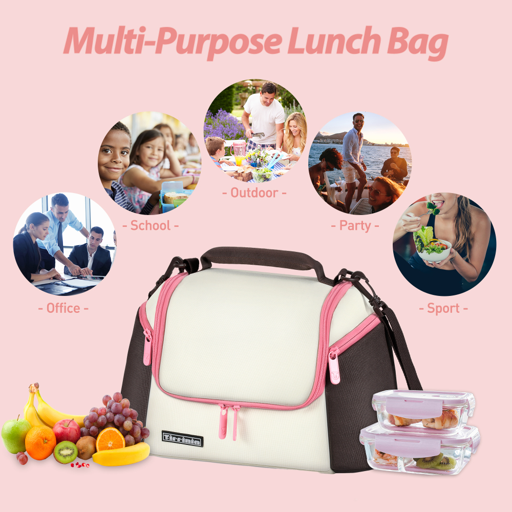 Lunch Bag Tote for Women Insulated Lunch Box Purse Work Office Picnic Work Girls