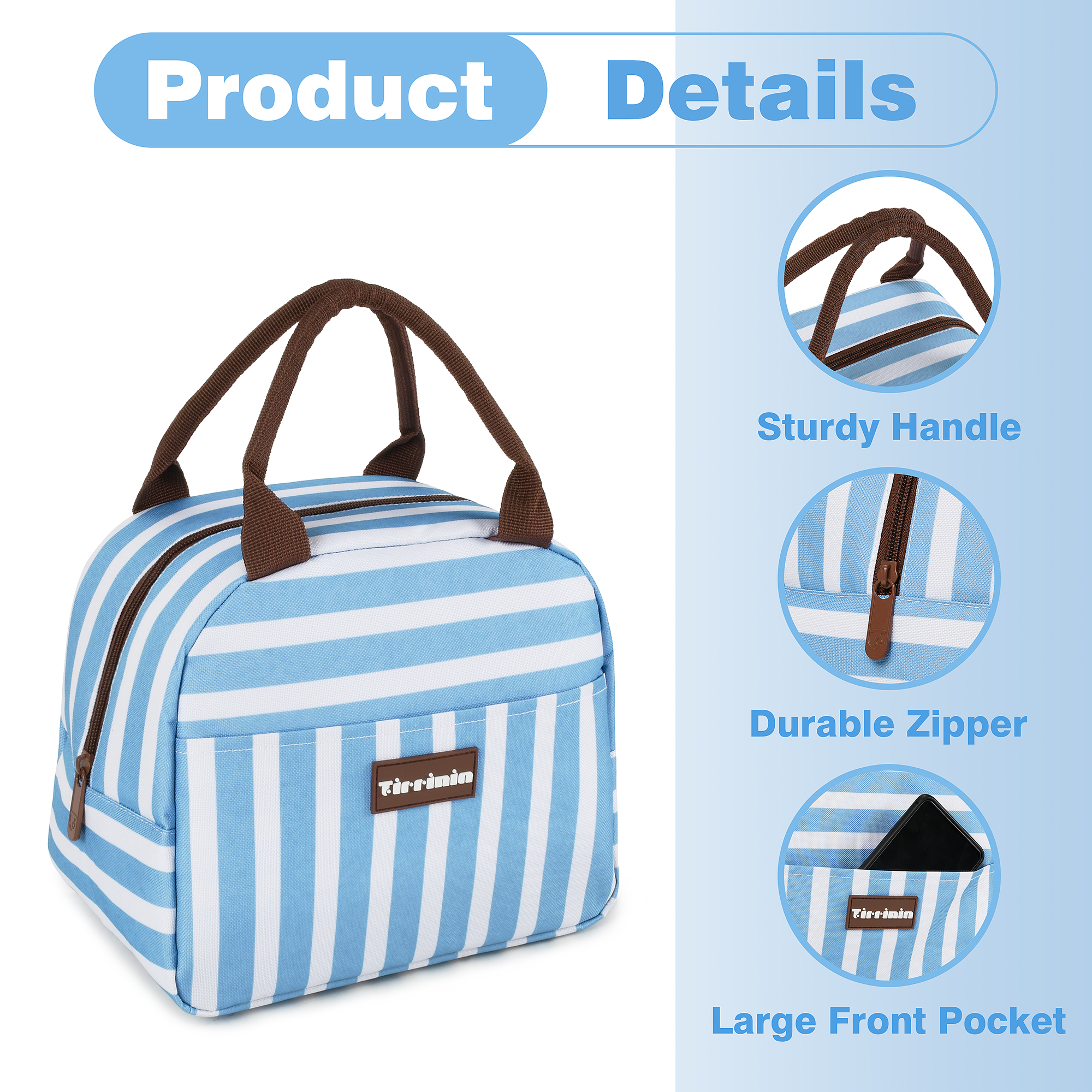 Insulated Lunch Bag Totes Cooler Purse Bento Lunch Box Bag for Women Girl Office - Picture 14 of 43