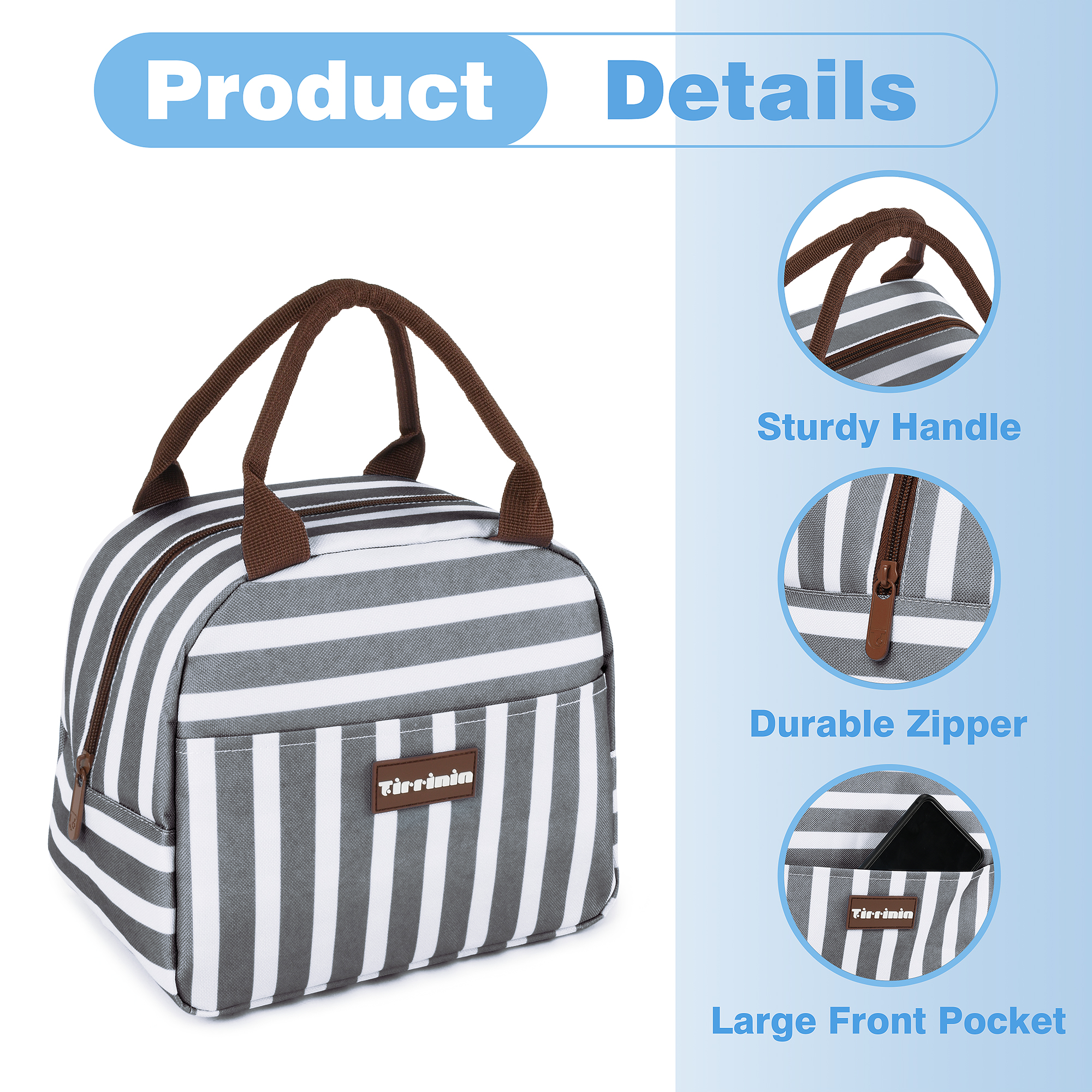 Insulated Lunch Bag Totes Cooler Purse Bento Lunch Box Bag for Women Girl Office - Picture 21 of 43