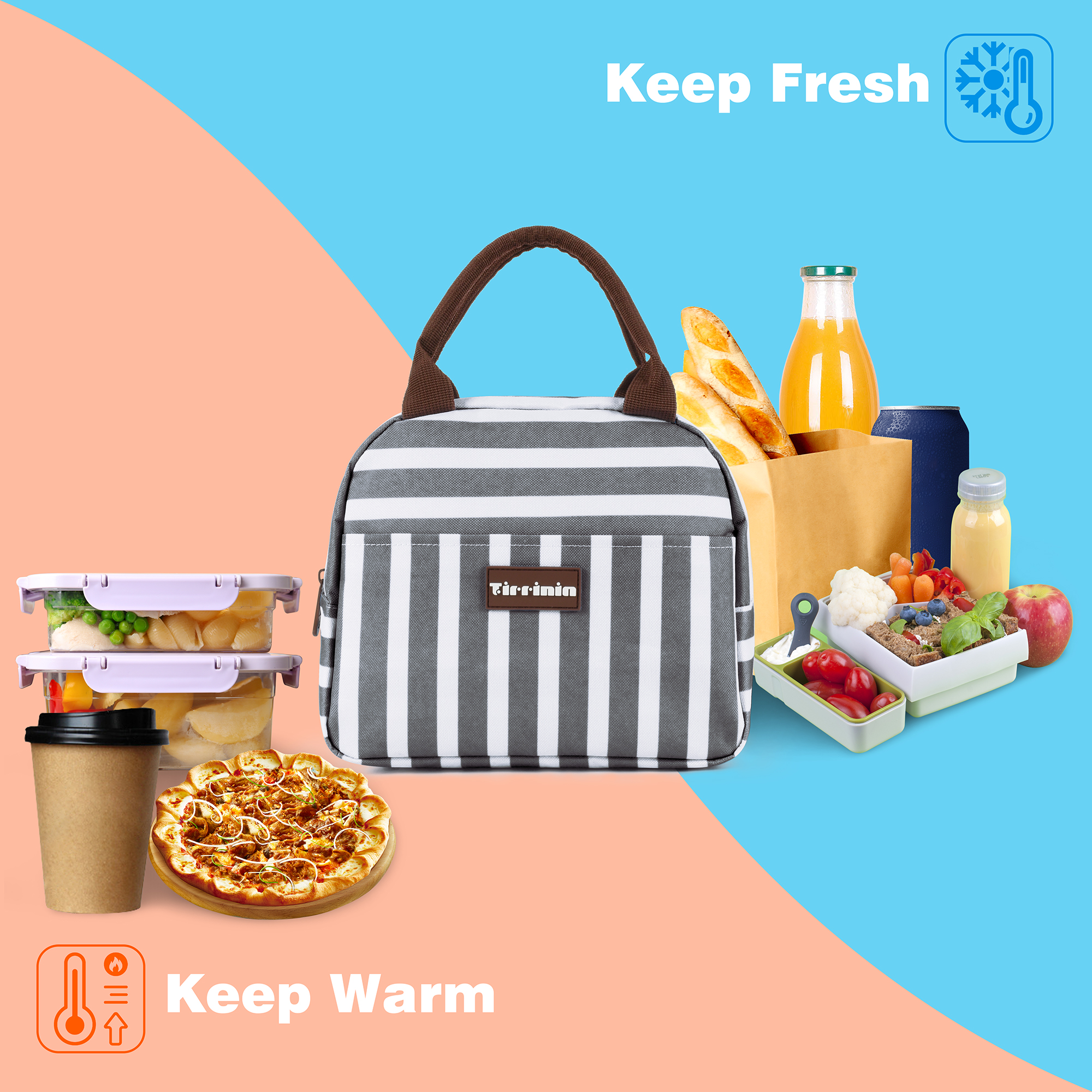 Insulated Lunch Bag Totes Cooler Purse Bento Lunch Box Bag for Women Girl Office - Picture 20 of 43