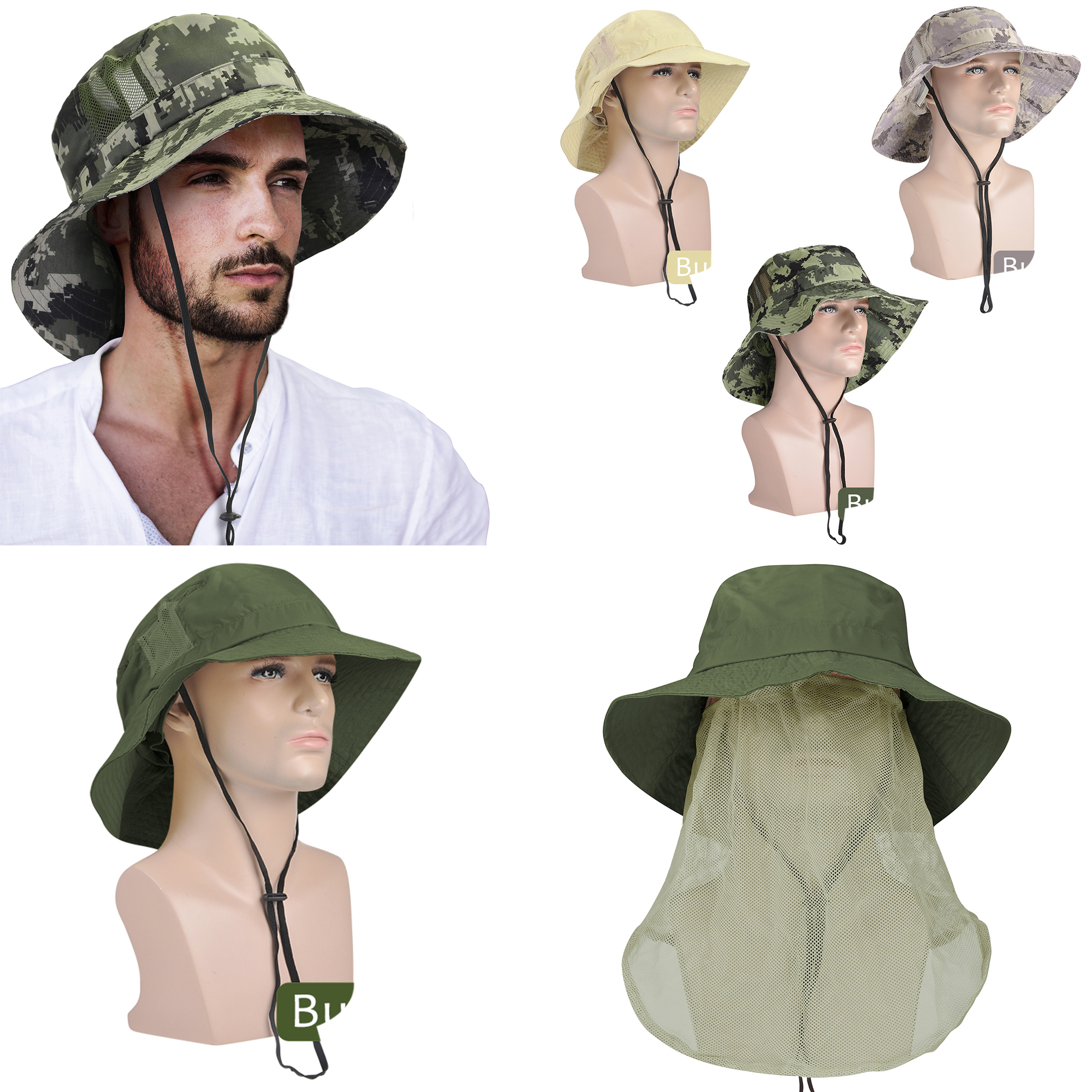 Sun Protection Hat Neck Face Flap Cap 