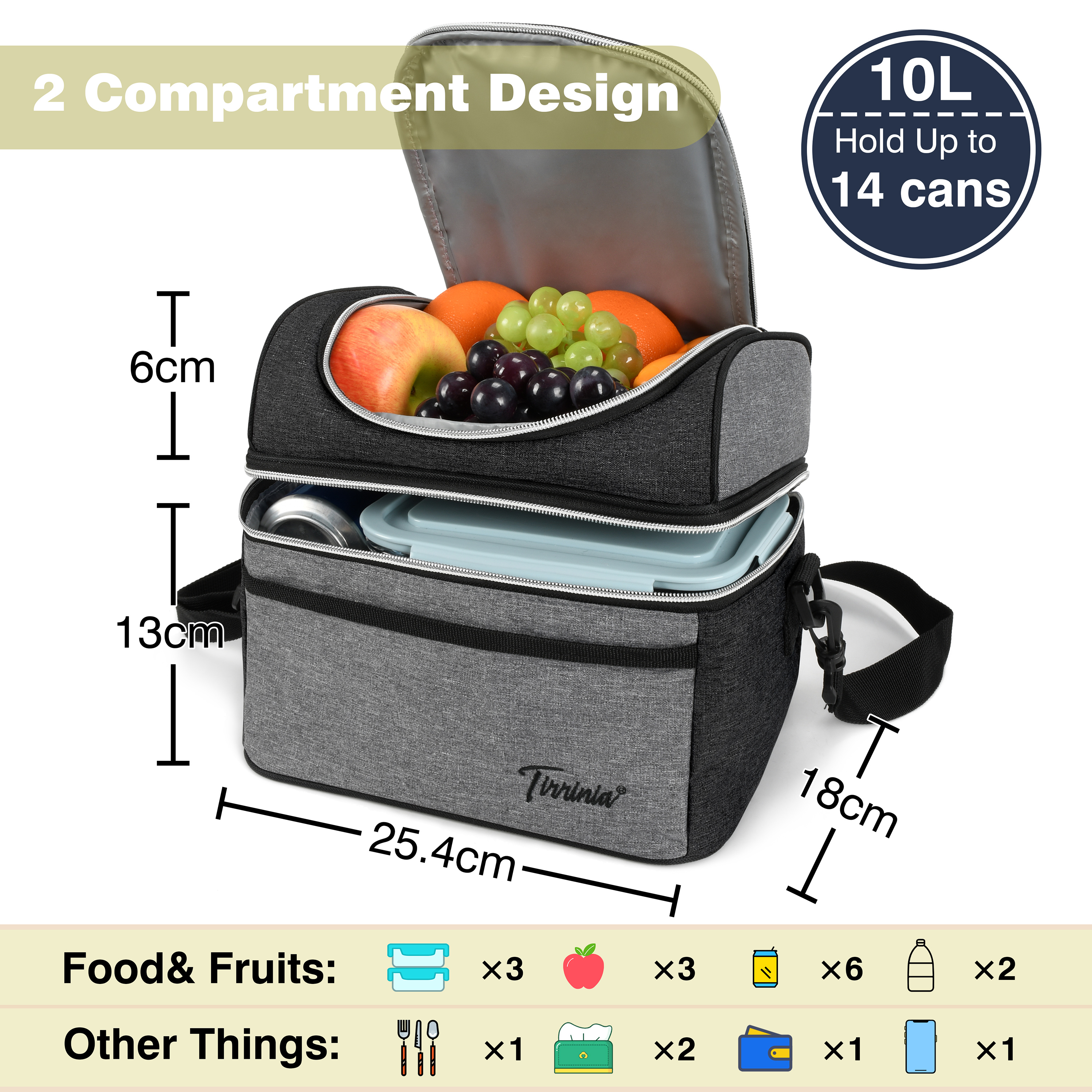 Insulated Lunch Bag Box for Women Men Thermos Cooler Hot Cold Adult Tote Food - Picture 35 of 102