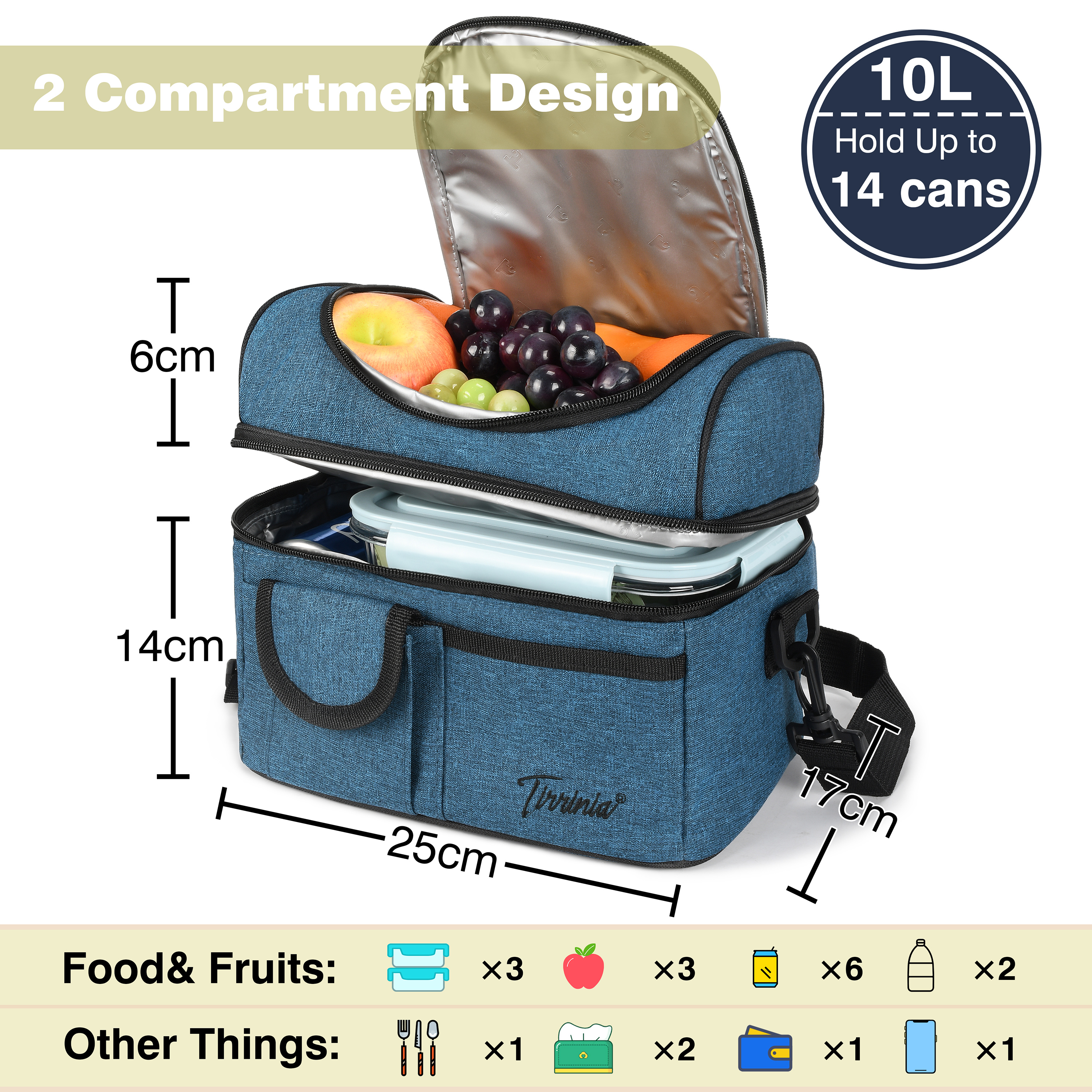 Insulated Lunch Bag Box for Women Men Thermos Cooler Hot Cold Adult Tote Food - Picture 57 of 102
