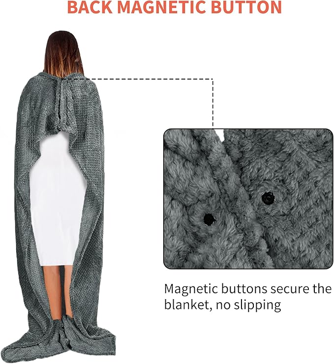 Tirrinia Wearable Blanket for Women and Men,Travel Blanket with Front Pocket - Bild 14 von 28