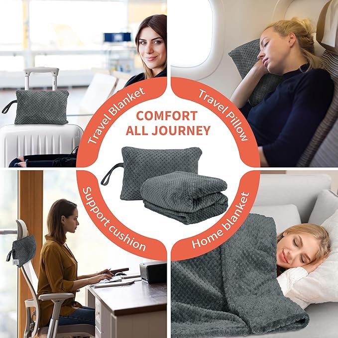 Tirrinia Wearable Blanket for Women and Men,Travel Blanket with Front Pocket - Bild 12 von 28