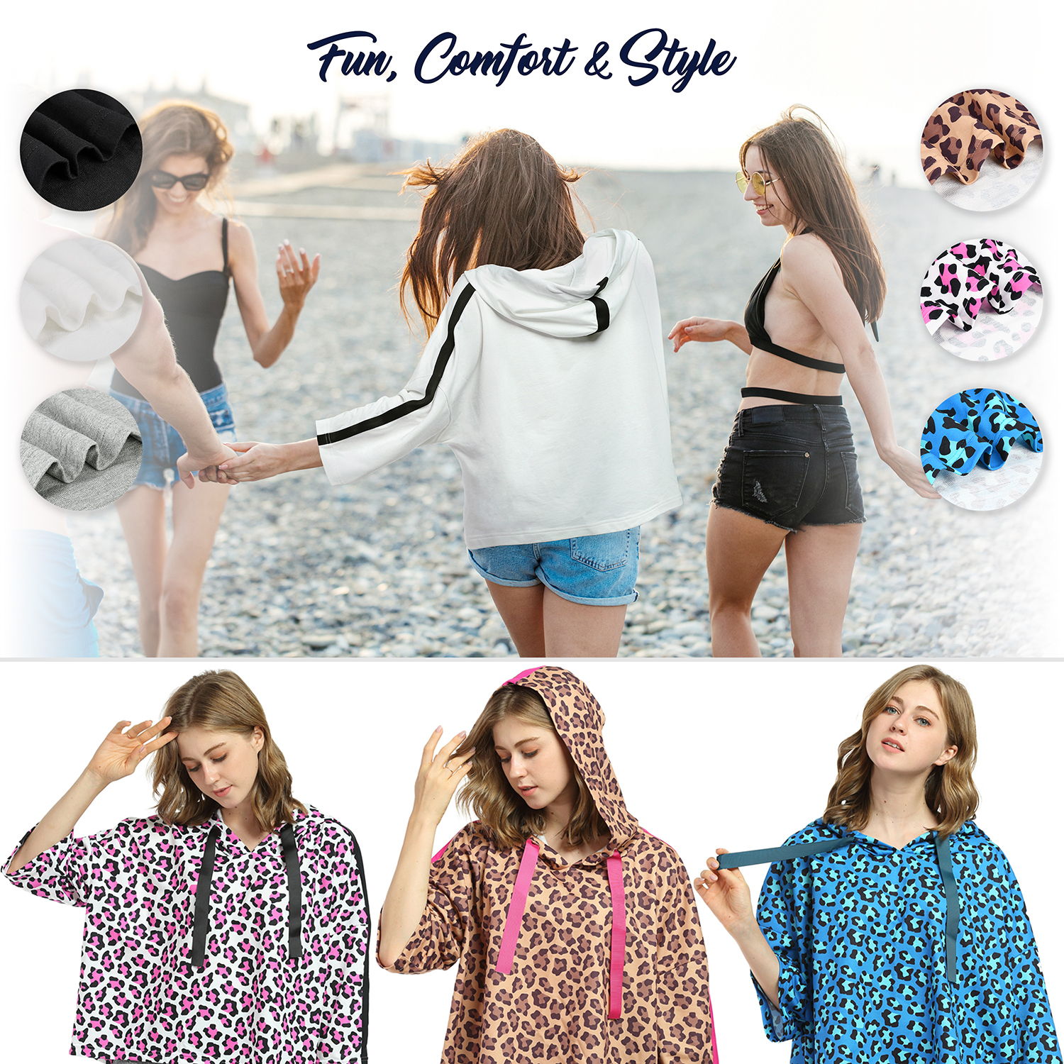 Women Loose Long Sleeve Hoodie Sweatshirt Jumper Hooded Pullover Short Crop Tops - Picture 1 of 44