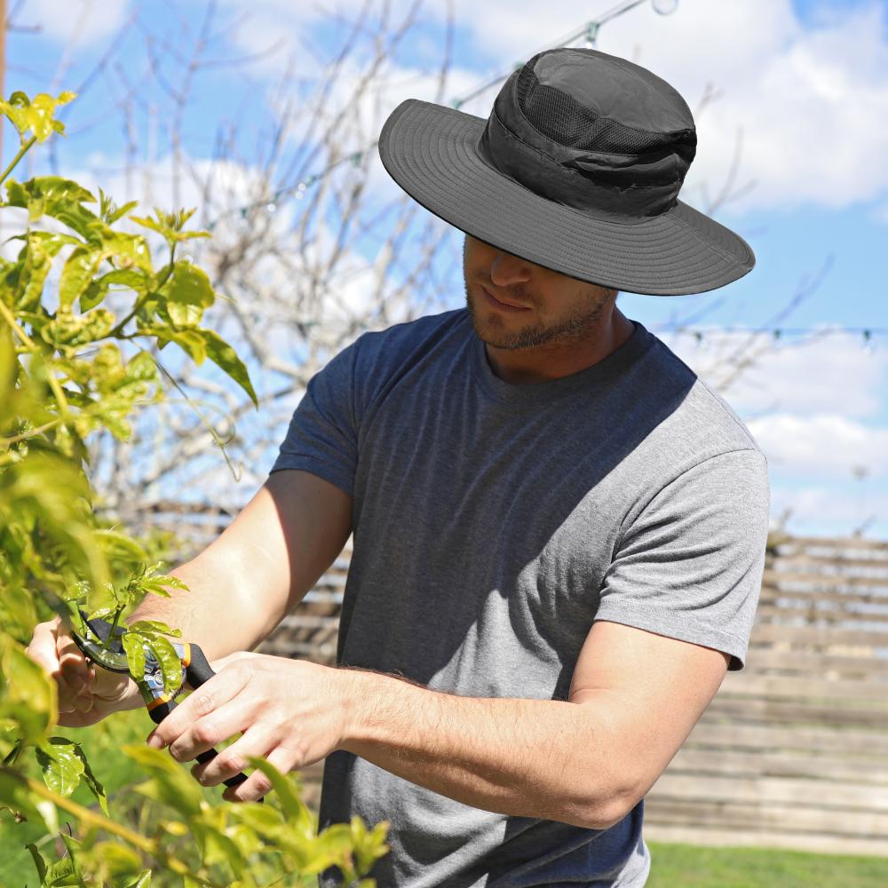 Mens Sun Hat UV Protection Wide Brim Bucket Hats Women Hiking