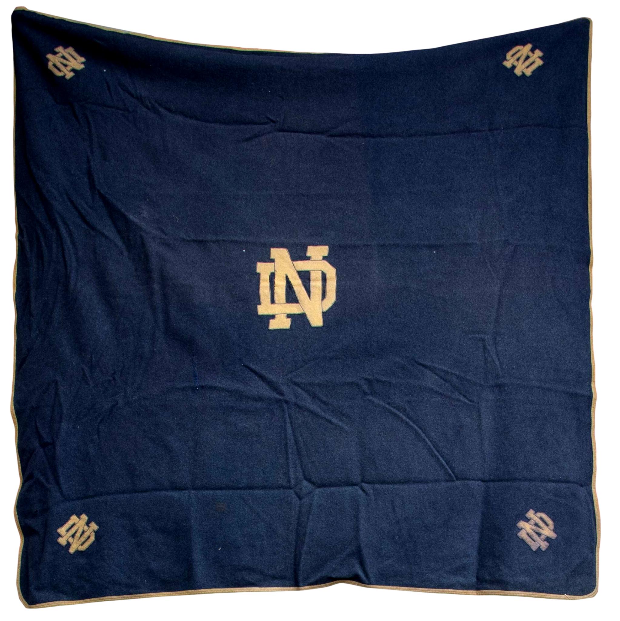 Vintage Notre Dame Football University Stadium Blanket c.192040s