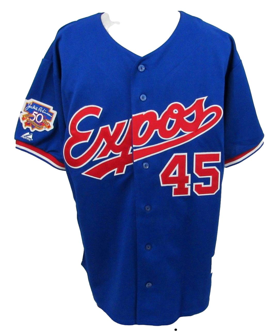 ウェア Majestic MONTREAL #45 PEDRO MARTINEZ Pedro Martinez HOF Autographed Majestic BP Jersey Expos