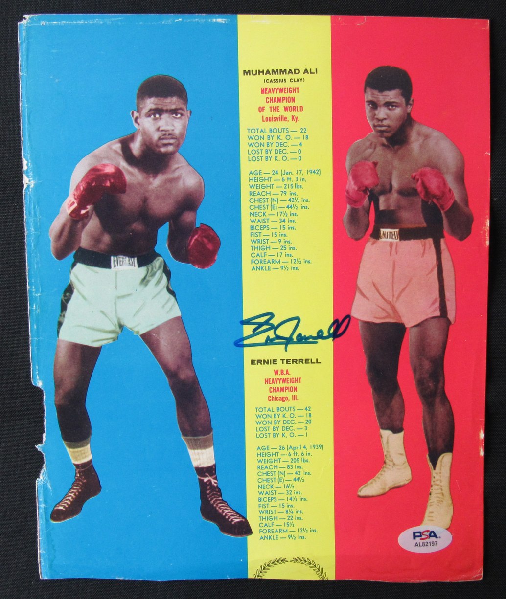 Ernie Terrell Boxer Autographed Vintage Magazine Photo PSA/DNA