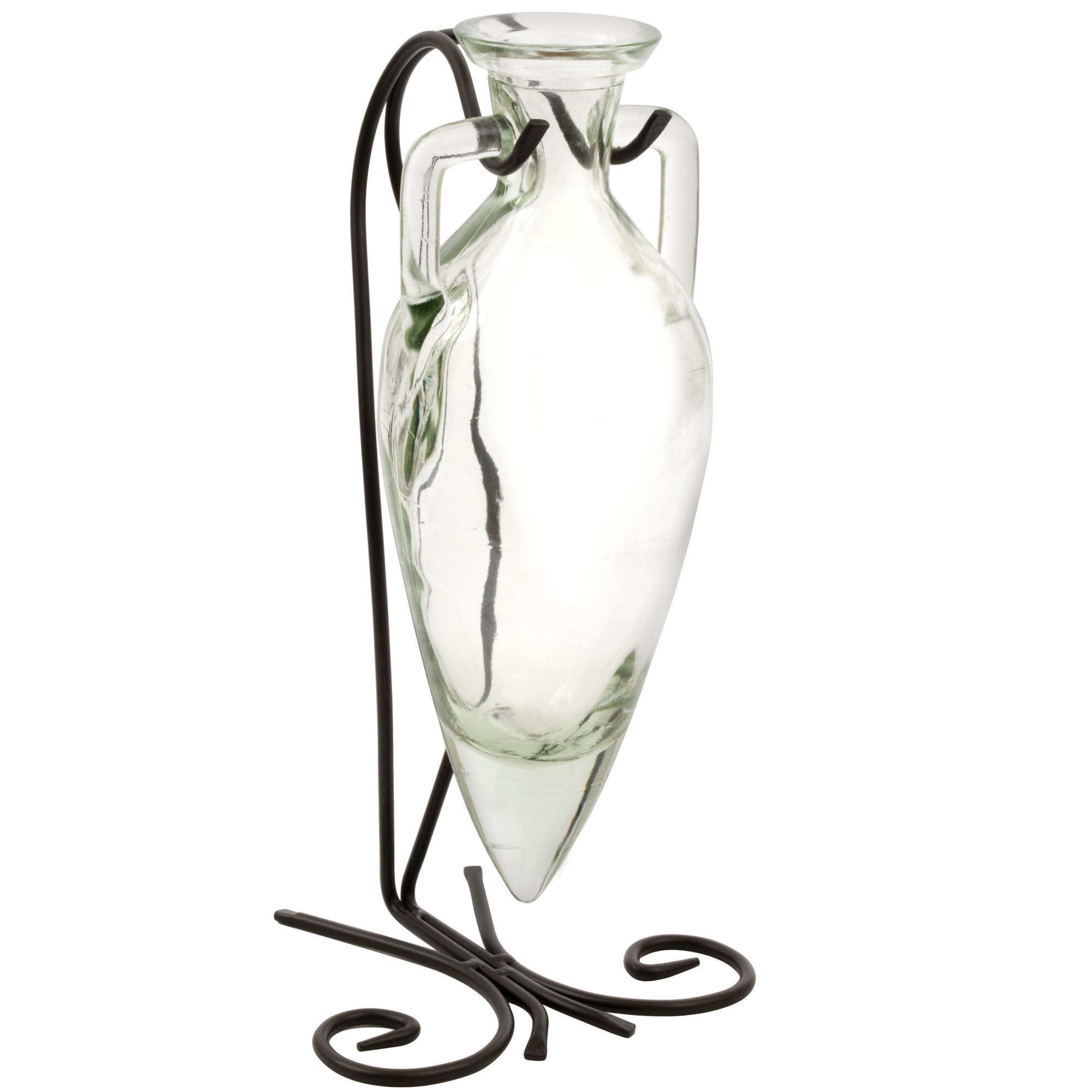 Couronne Co Large Amphora Recycled Glass Vase and Butterfly Metal Stand, M7020, 606469009723 eBay