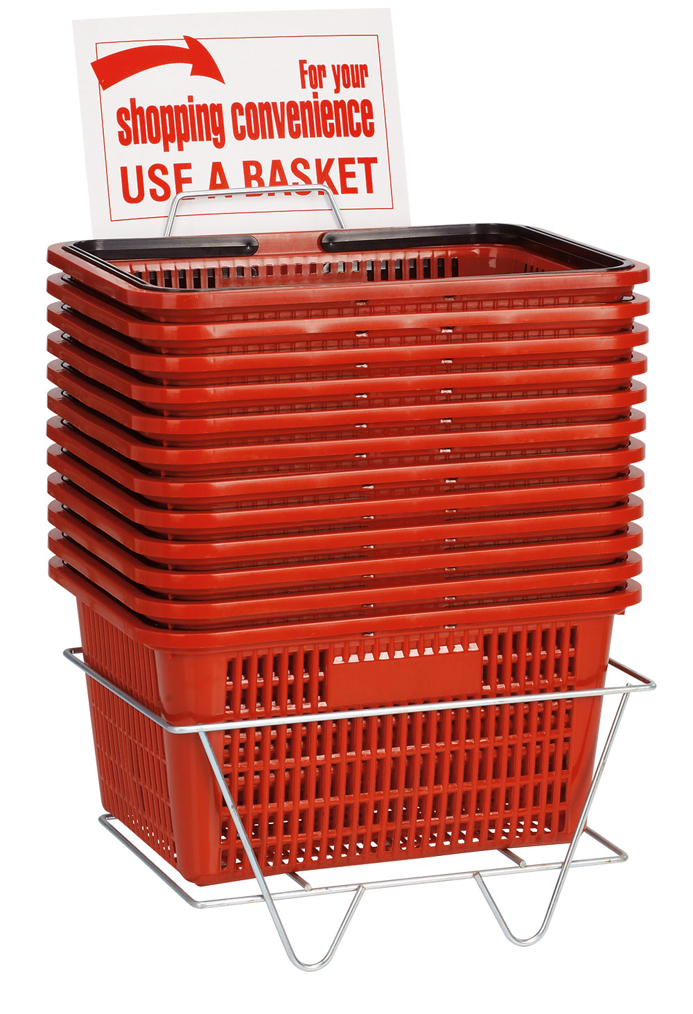 Red Shopping Baskets With Stand Set of 12 eBay