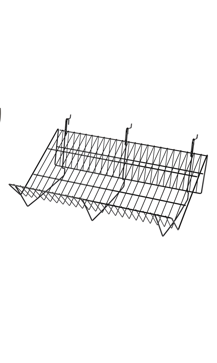 SSWBasics 24" x 12" x 6" schwarz Downslope Gitter Regal für Slatwall & Drahtgitter - Bild 1 von 1