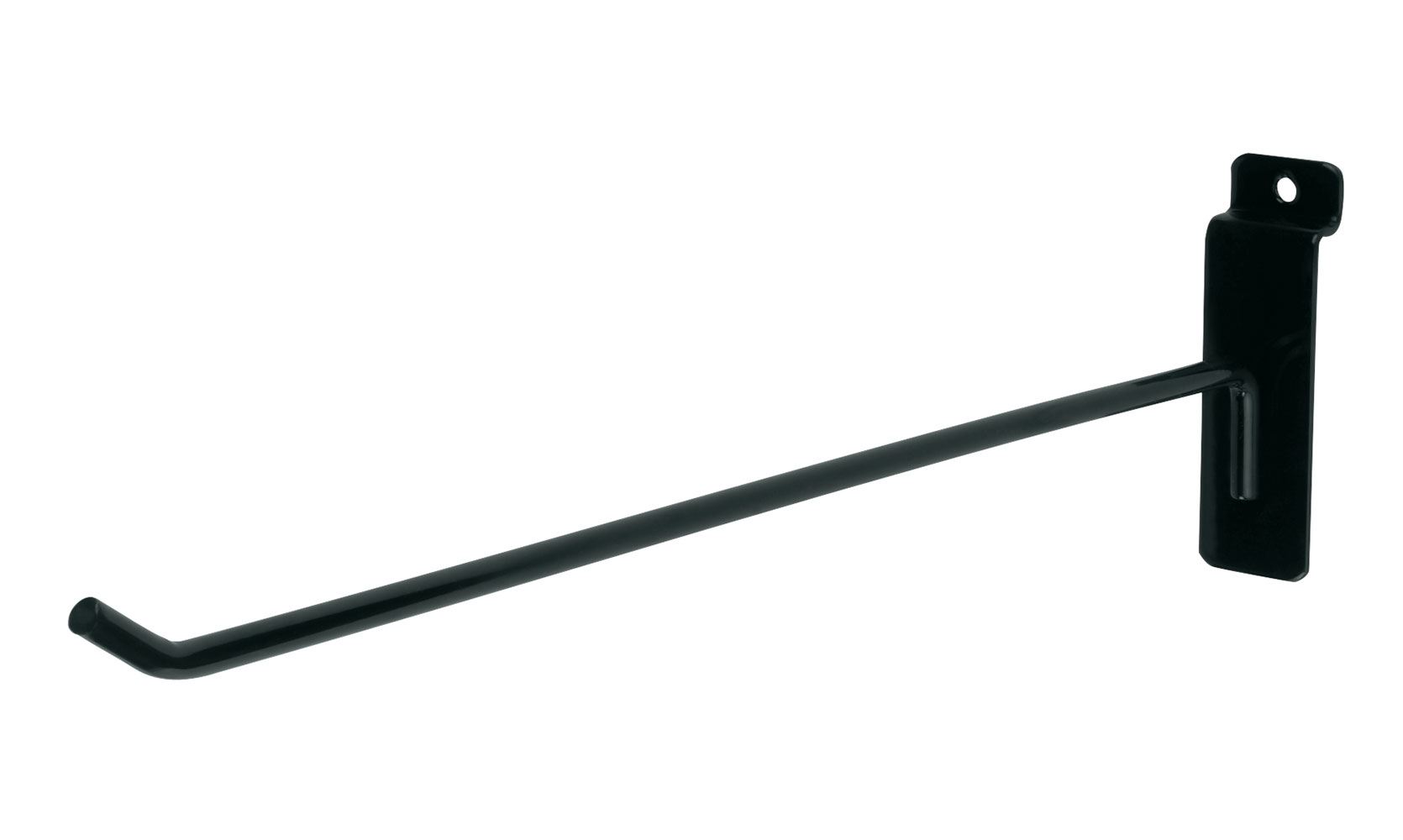 12 inch Black Slatwall Peg Hook - Pack of 50 - For 3” on center Slatwall Panels - Picture 1 of 2