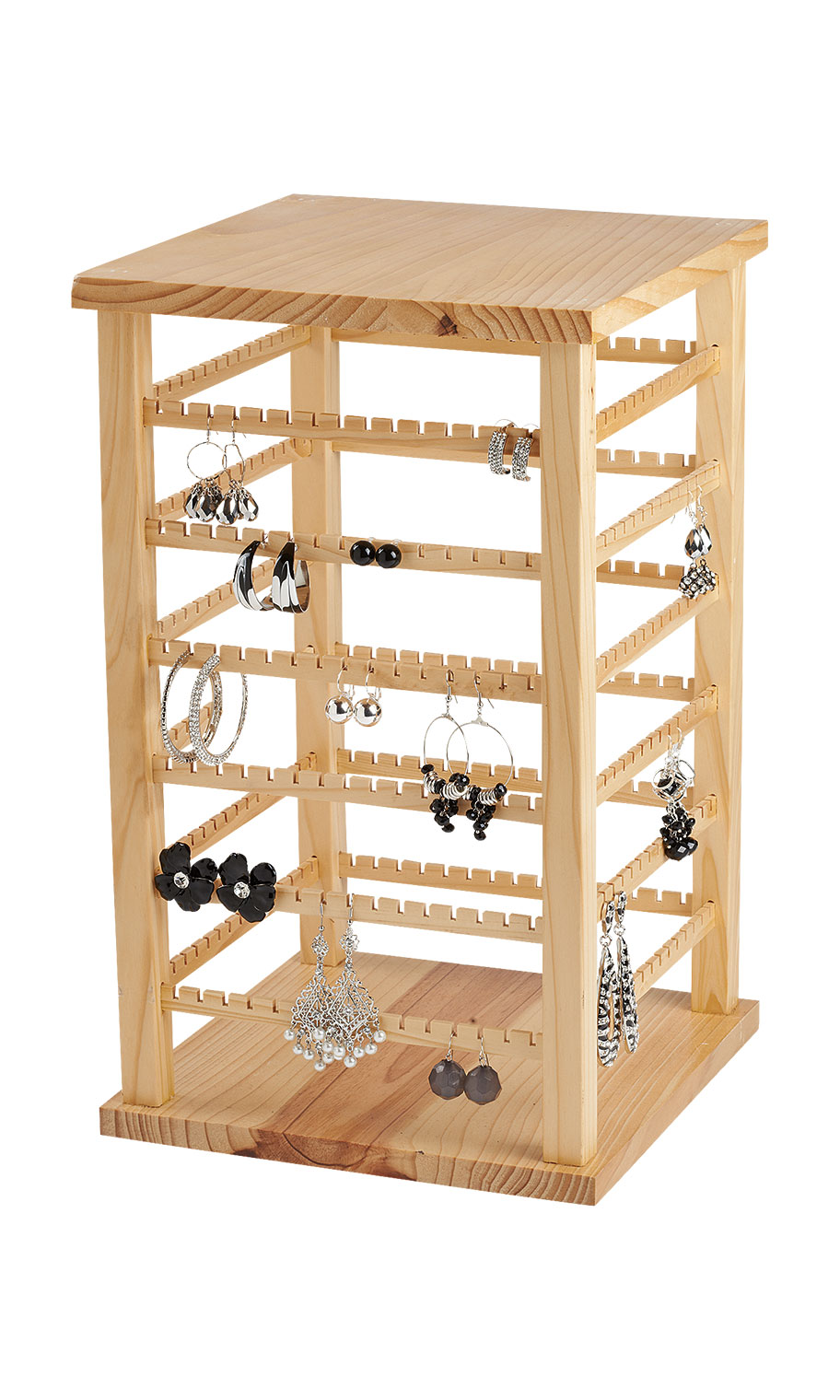 Large Wood Rotating Earring Display - Afbeelding 1 van 1