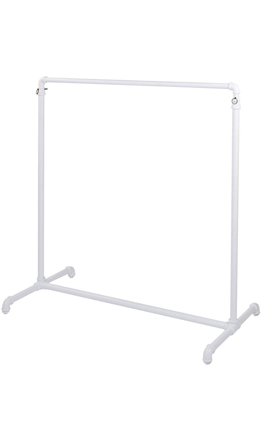 Estante de ropa de barra de ballet de riel único pipa blanca boutique - Imagen 1 de 2