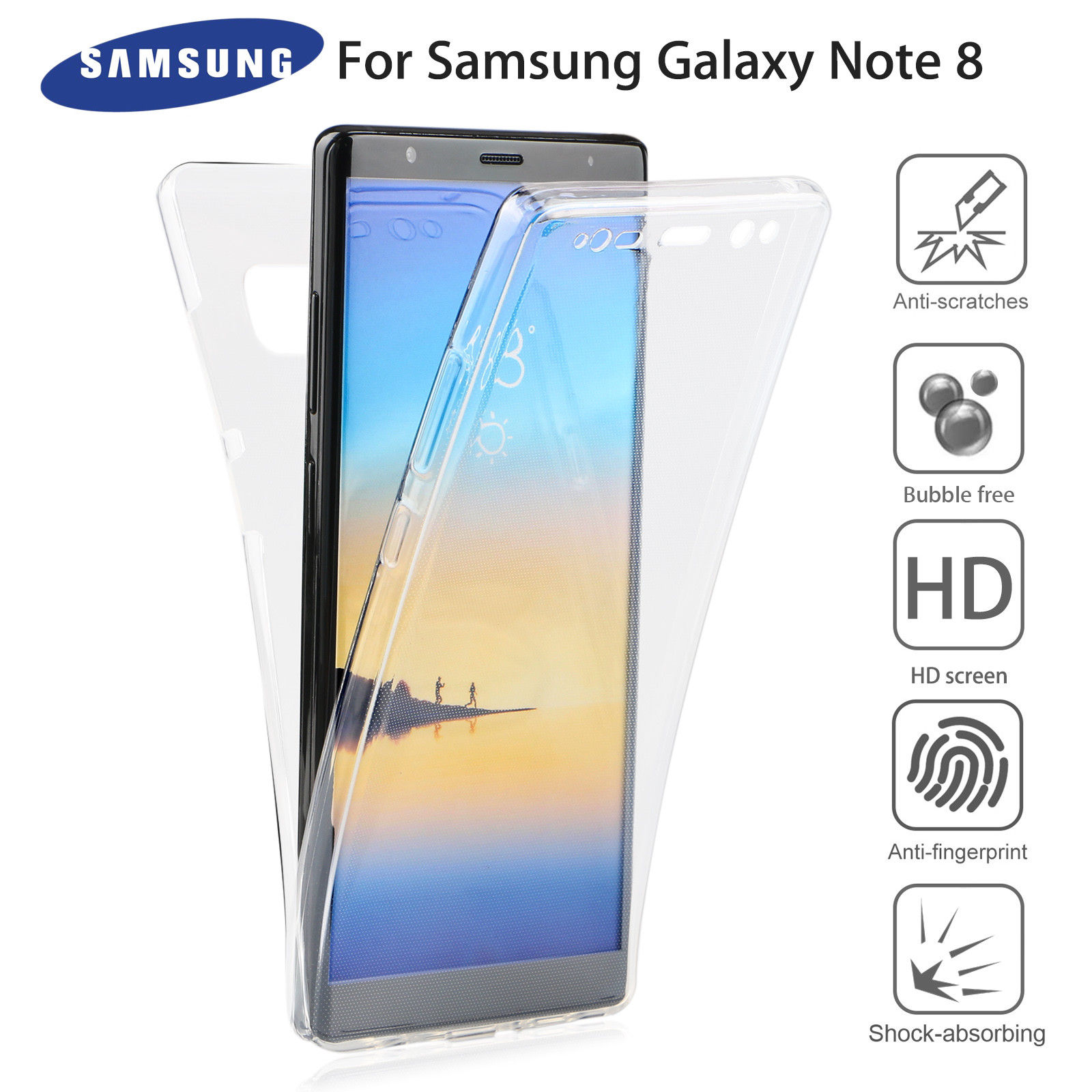 for samsung galaxy note 8 s8 s7 edge 360 176 clear tpu cover ebay for samsung galaxy note 8 s8 s7 edge 360 176 clear tpu cover ebay