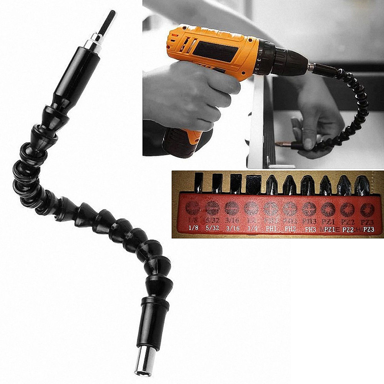 Flexible shaft drill bit extension holder connecting link 12 cobra bit
