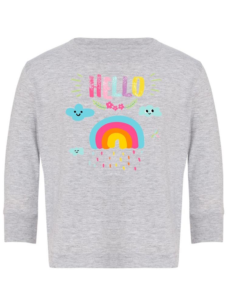 Hello Rainbow And Clouds T-shirt -Image 