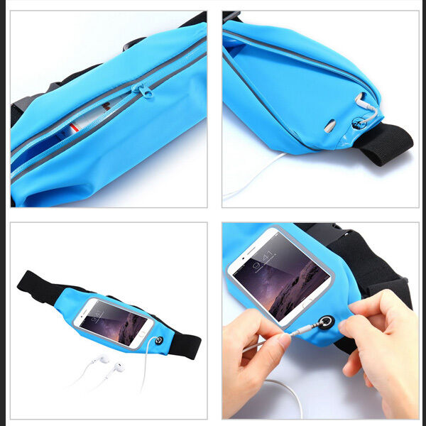 4.7/'/' or 5.5/'/' Phone Gym Running Jogging Sports Zipper Belt Soft Waist Bag Cover