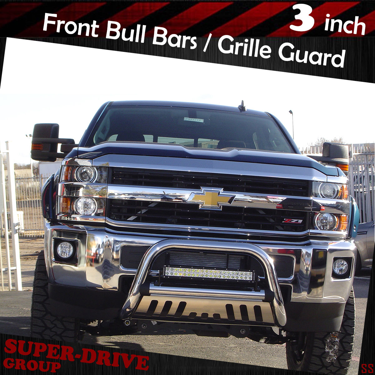 U-drive 07-13 Chevy Silverado//GMC Sierra 1500LD 3 Stainless Steel Bull BAR