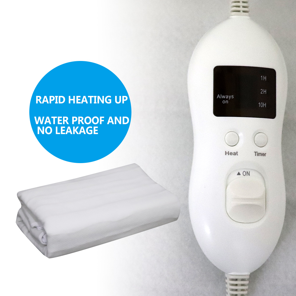 White Soft Heated Mattress Pad Twin Size Cozy Bedding Heater with