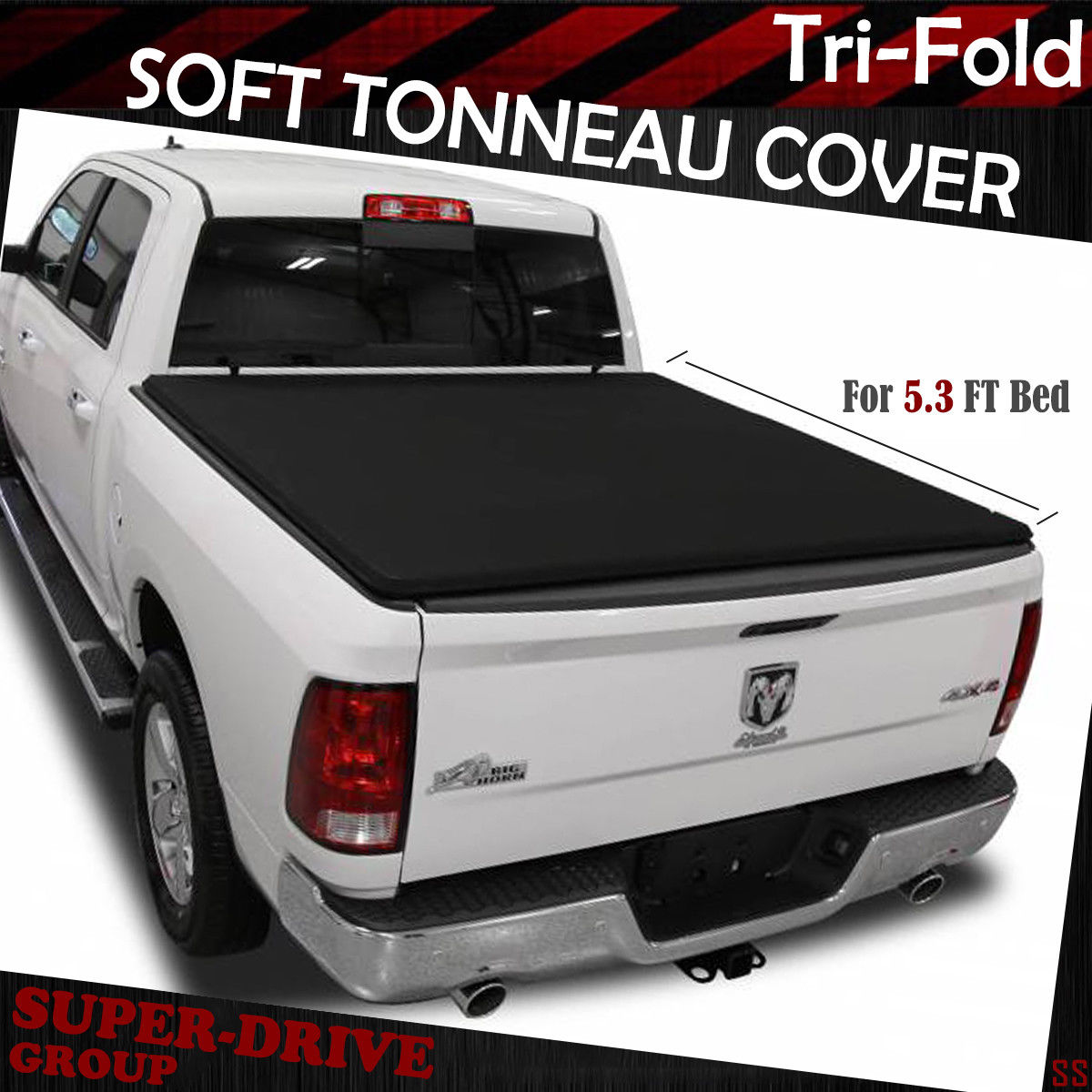 Soft Tri-Fold Lock Tonneau Cover FOR 2005-2011 Dodge Dakota 5.3 ft Short Bed