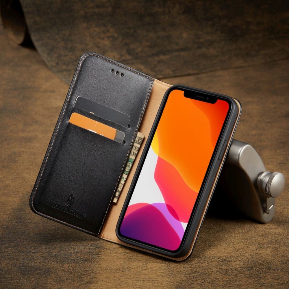 For iPhone 13 Pro Max/13 Pro/13/13 Mini Case Leather Wallet Folio Cover Black - Picture 18 of 20