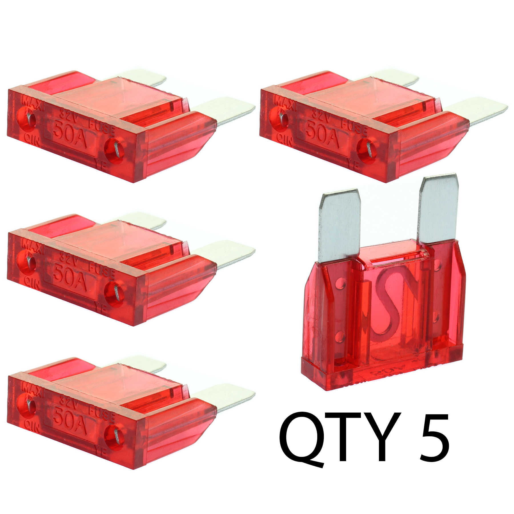 (5) 50 Amp Maxi Fuse by Voodoo Car Audio For Fuse holder Qty 5