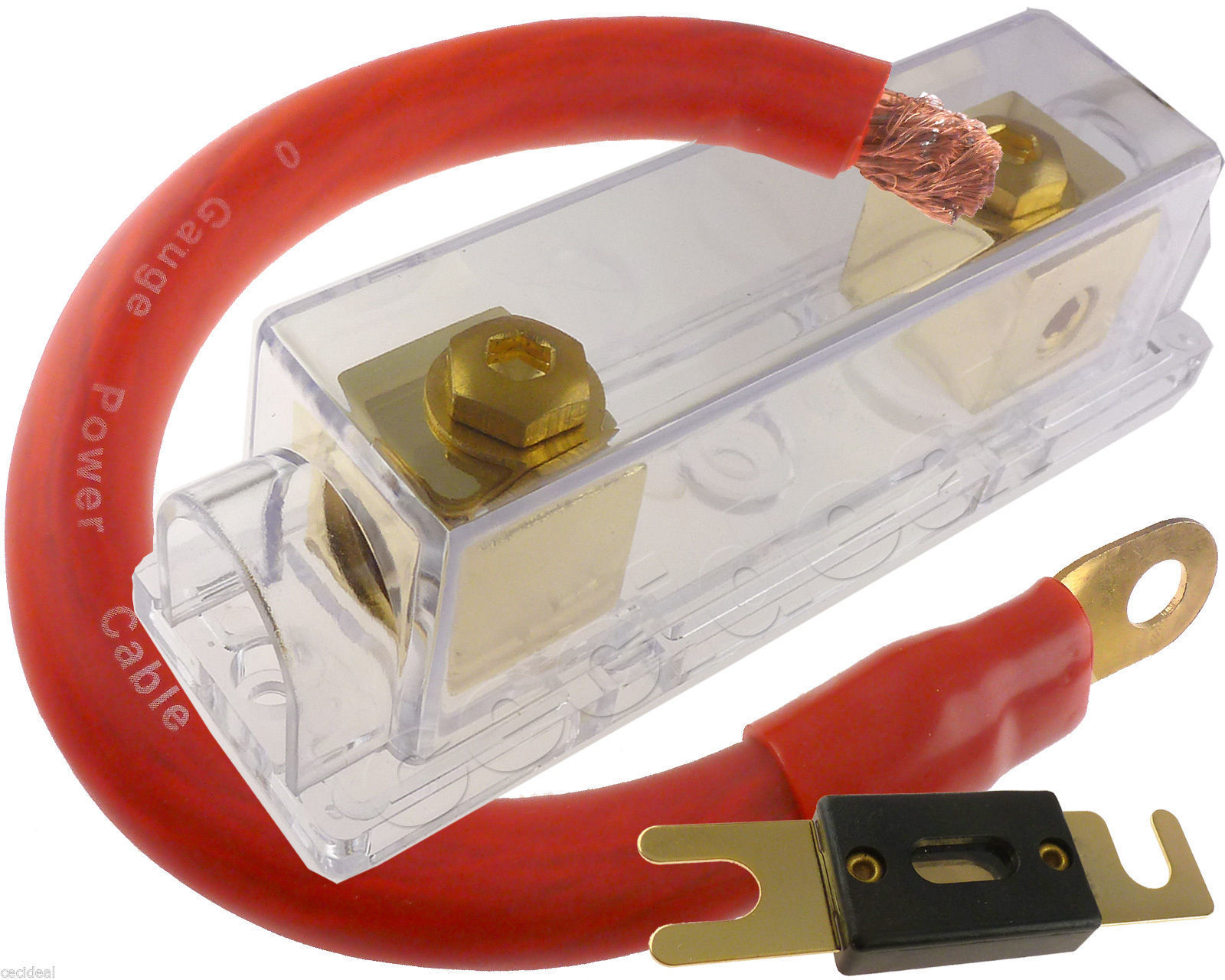 (1) 400 AMP ANL Fuse & (1) Inline Fuseholder Battery Install Kit 1/0 Gauge 1FT