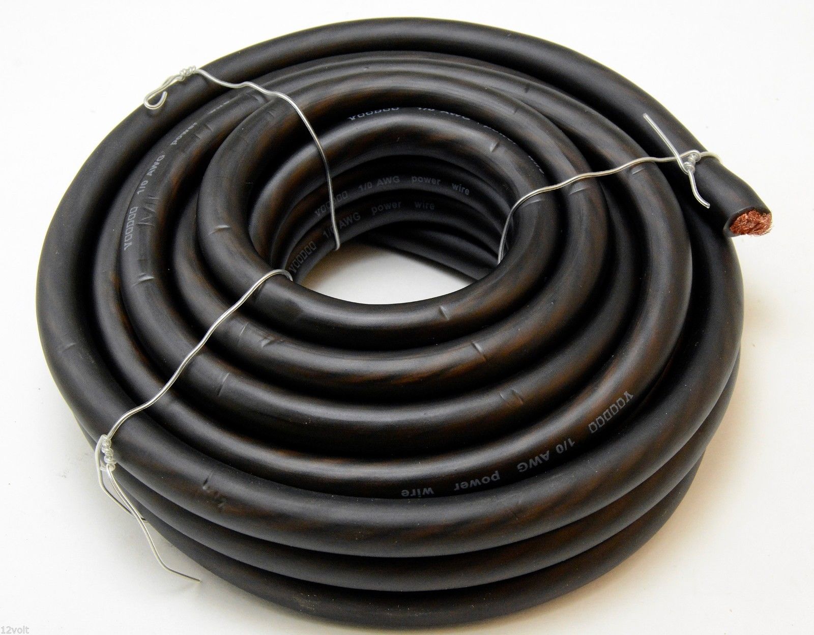 Voodoo 1/0 0 gauge Ground cable wire Black 25ft True AWG spec Hyperflex