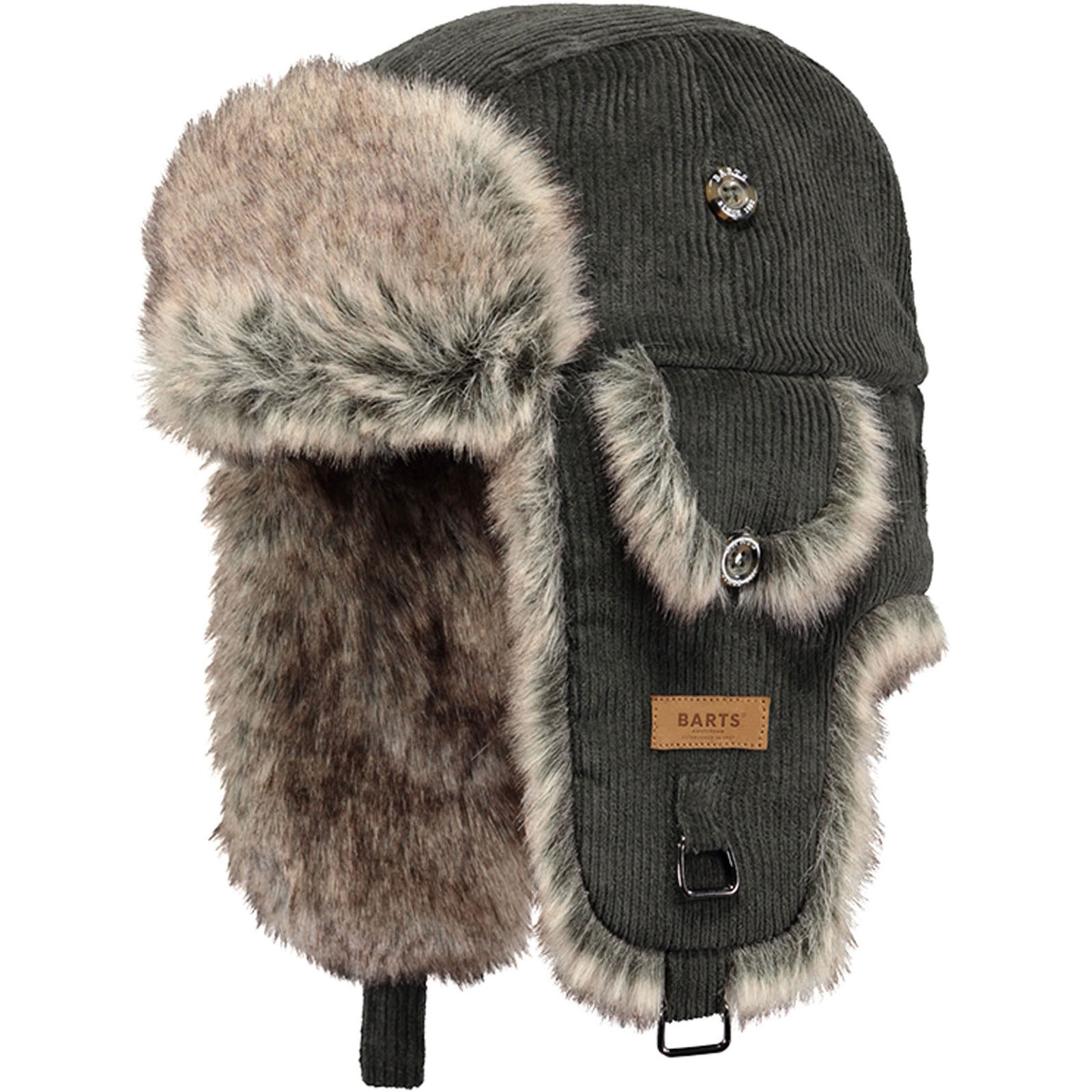 Barts Womens Rib Cord Soft Faux Fur Lining Adjustable Strap  display picture 1