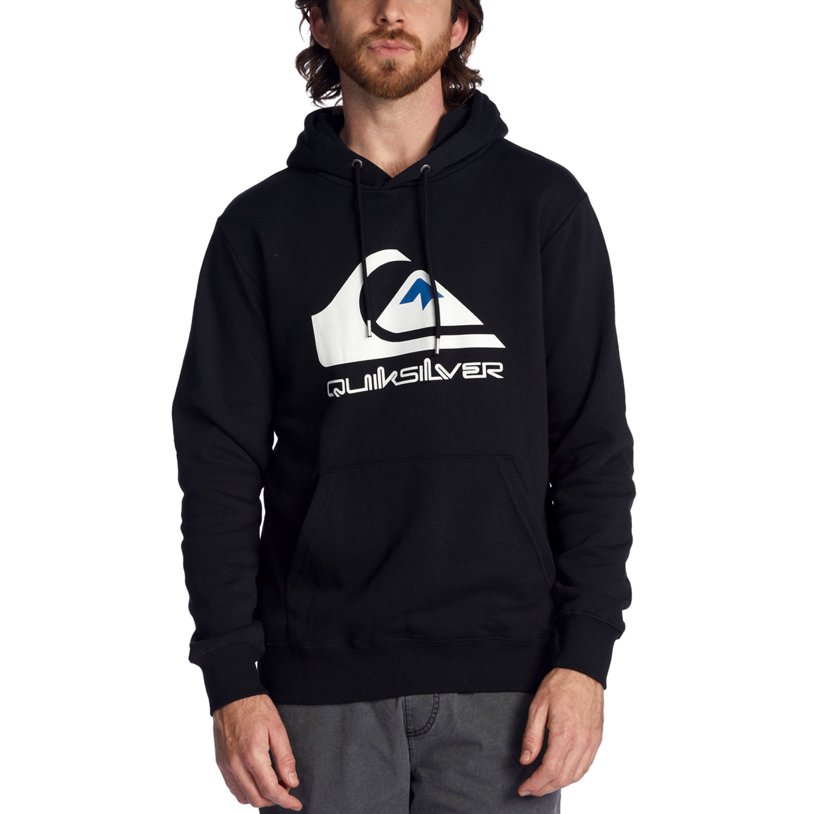 Quiksilver Mens Big Logo Pullover Hooded Sweatshirt Sweater Hoody - Main Image