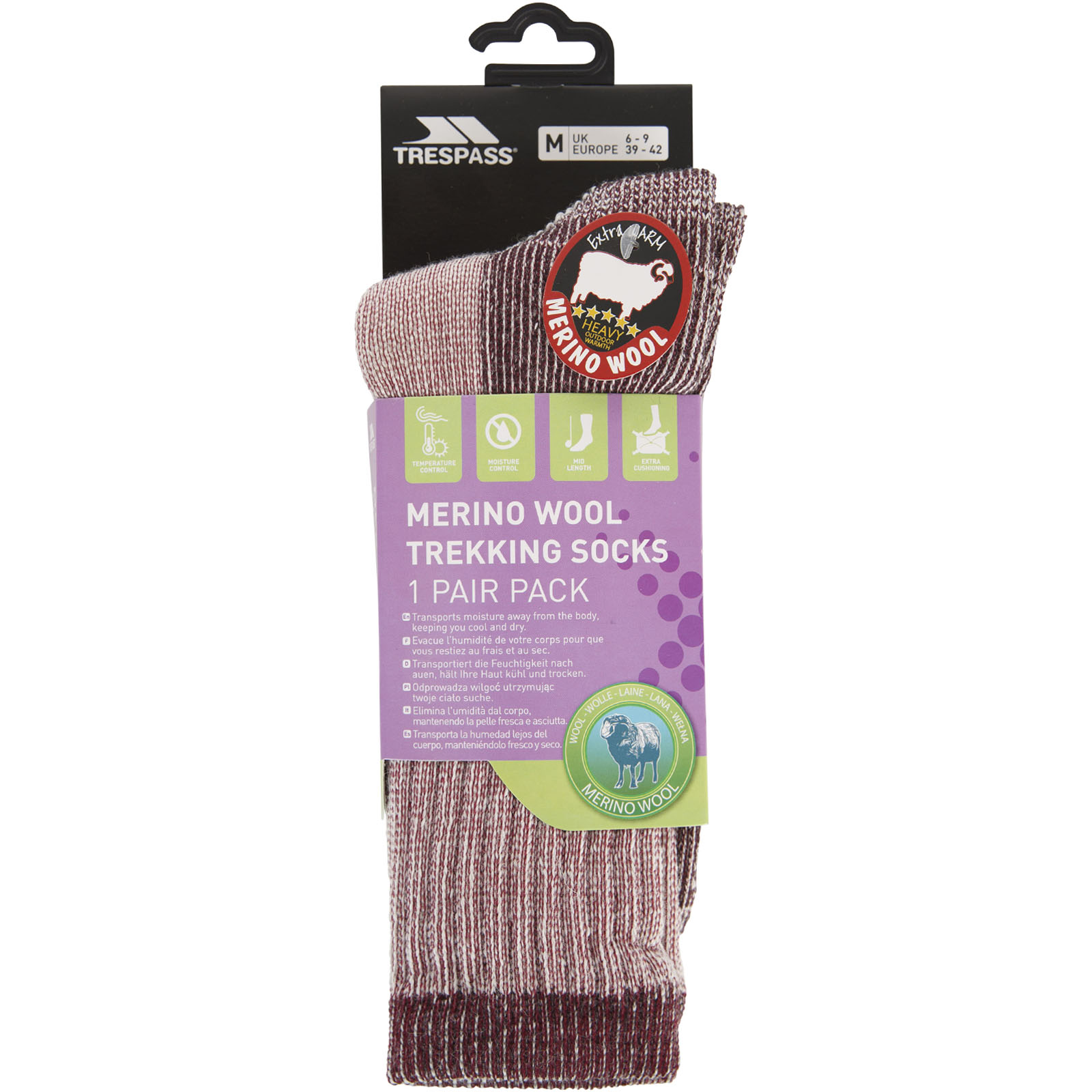 Trespass Womens Premium Outdoor Walking Hiking Trekking Merino Wool