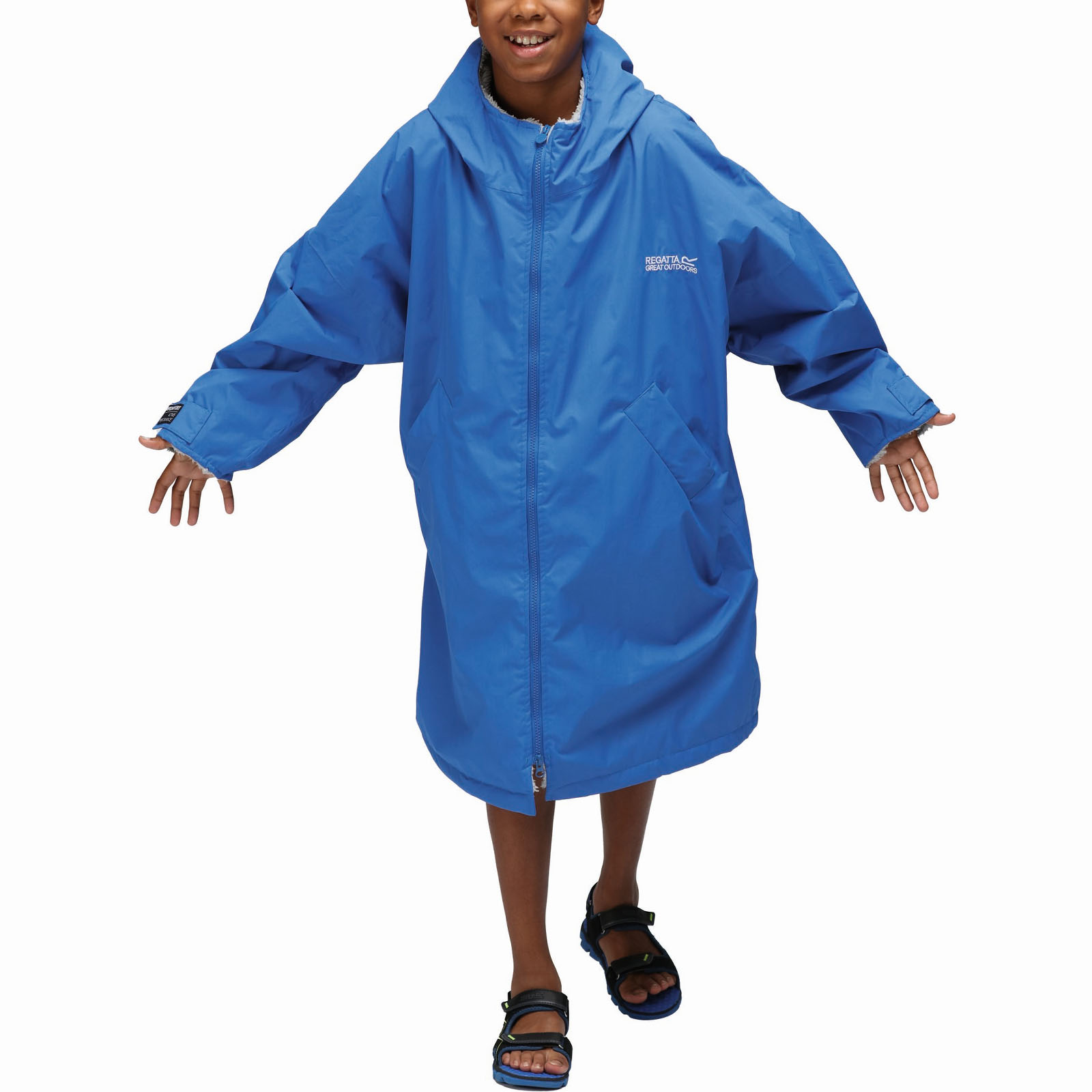 Regatta Kids Spirit Of Adventure Hooded Waterproof Warm Drying Changing Robe - Picture 89 of 150