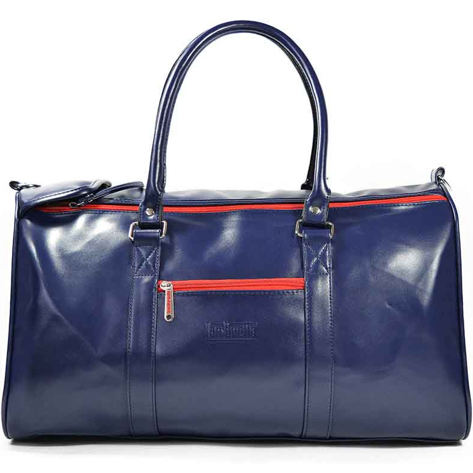 Lambretta Mens Retro Sports Zipped Faux Leather Bowling Style Duffle Holdall Bag - Picture 9 of 13