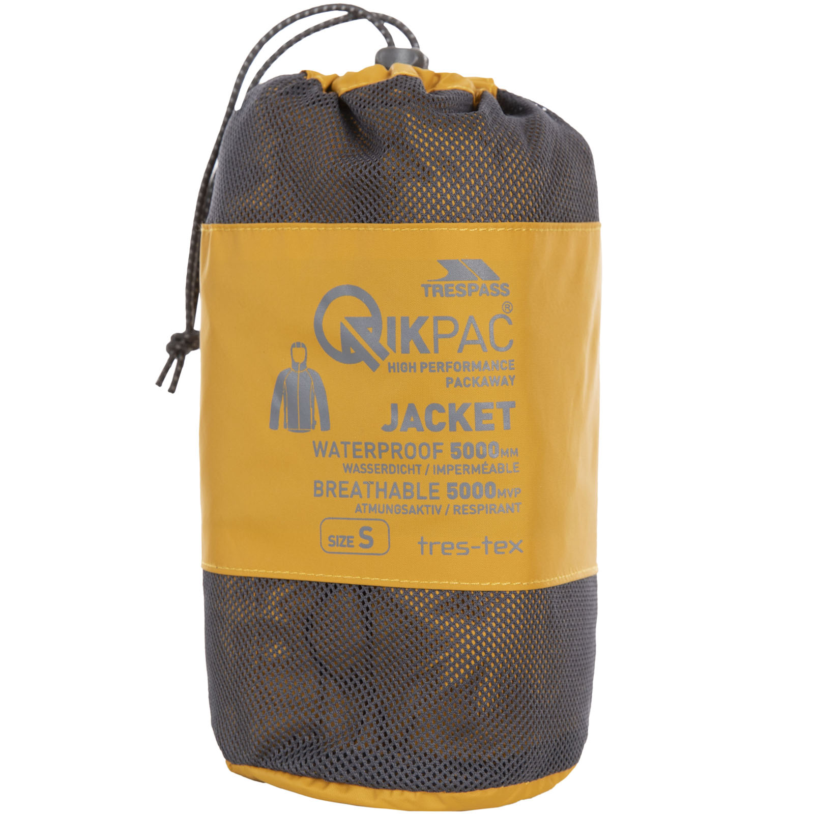 Trespass Mens Quikpac Waterproof Breathable Hooded Packable Jacket Coat - Picture 14 of 17