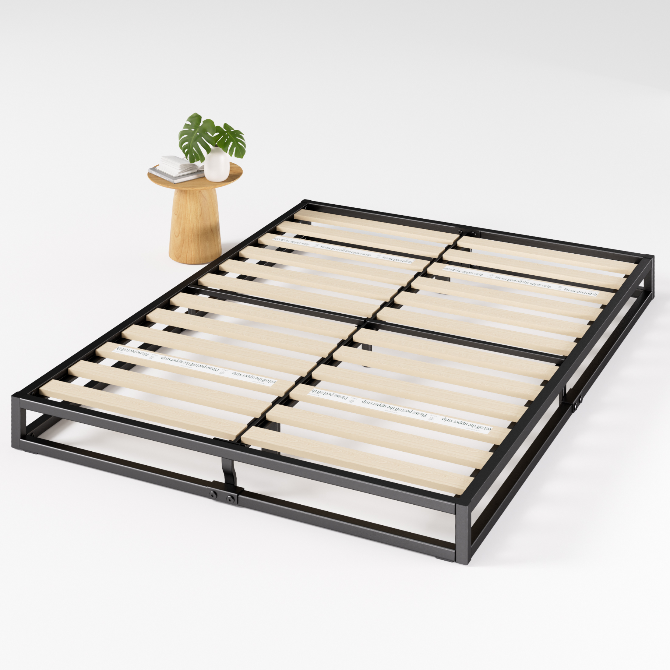 Zinus Bed Frame Queen Double Single King Heavy Duty Metal Base Wood Metal Slats - Picture 30 of 172